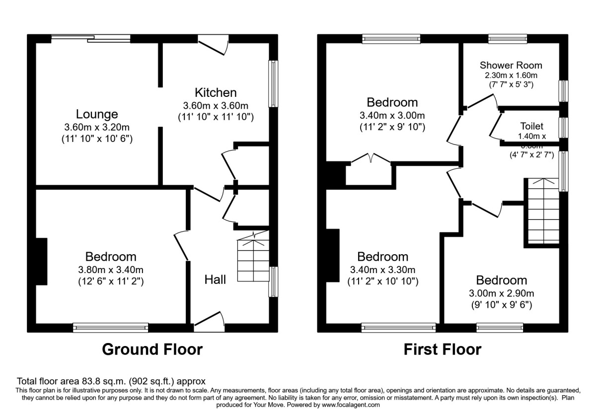 Floorplan of 4 bedroom Semi Detached House to rent, Bond Street, Englefield Green, Surrey, TW20