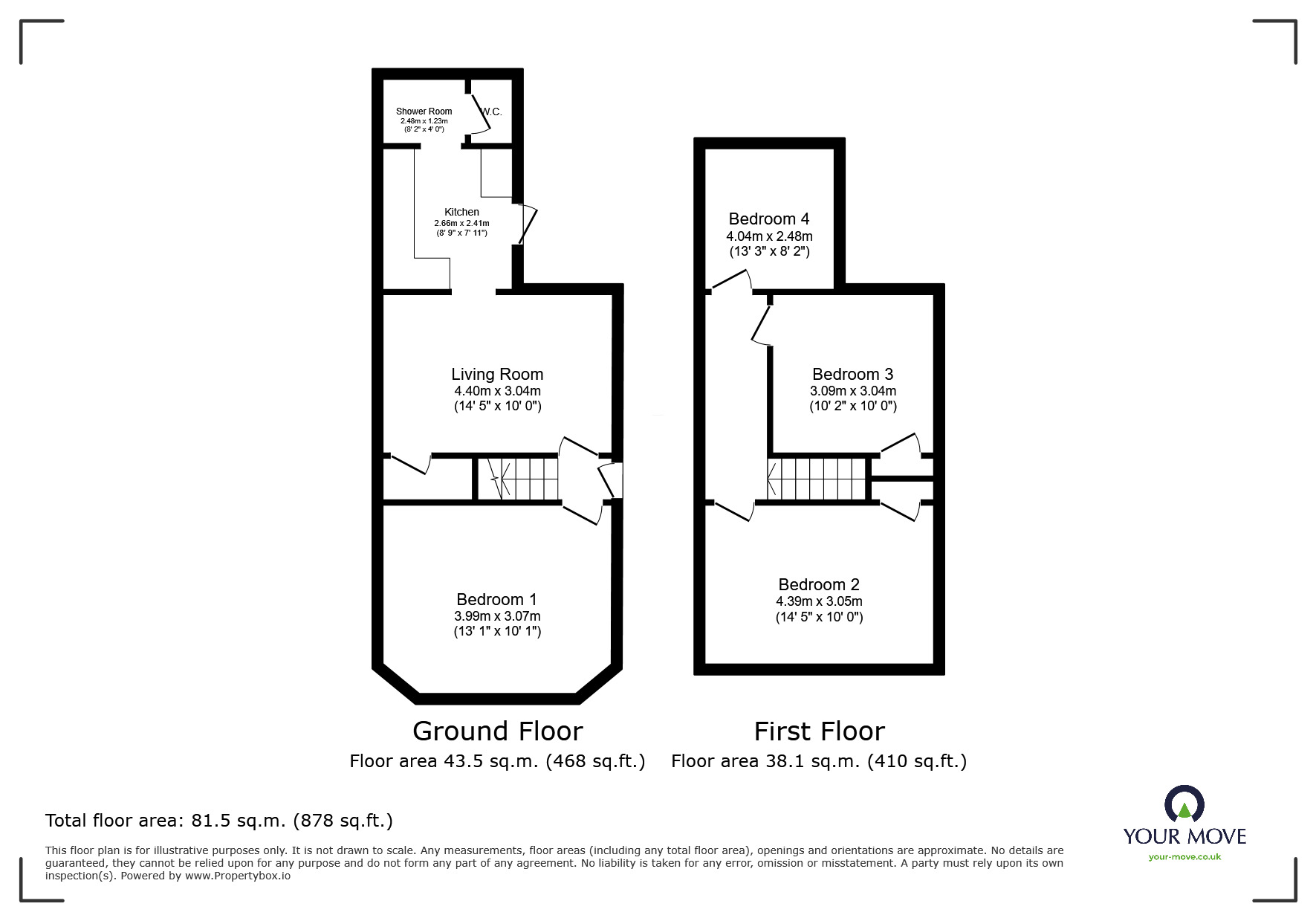 Floorplan of 4 bedroom Semi Detached House to rent, Queens Road, Egham, Surrey, TW20