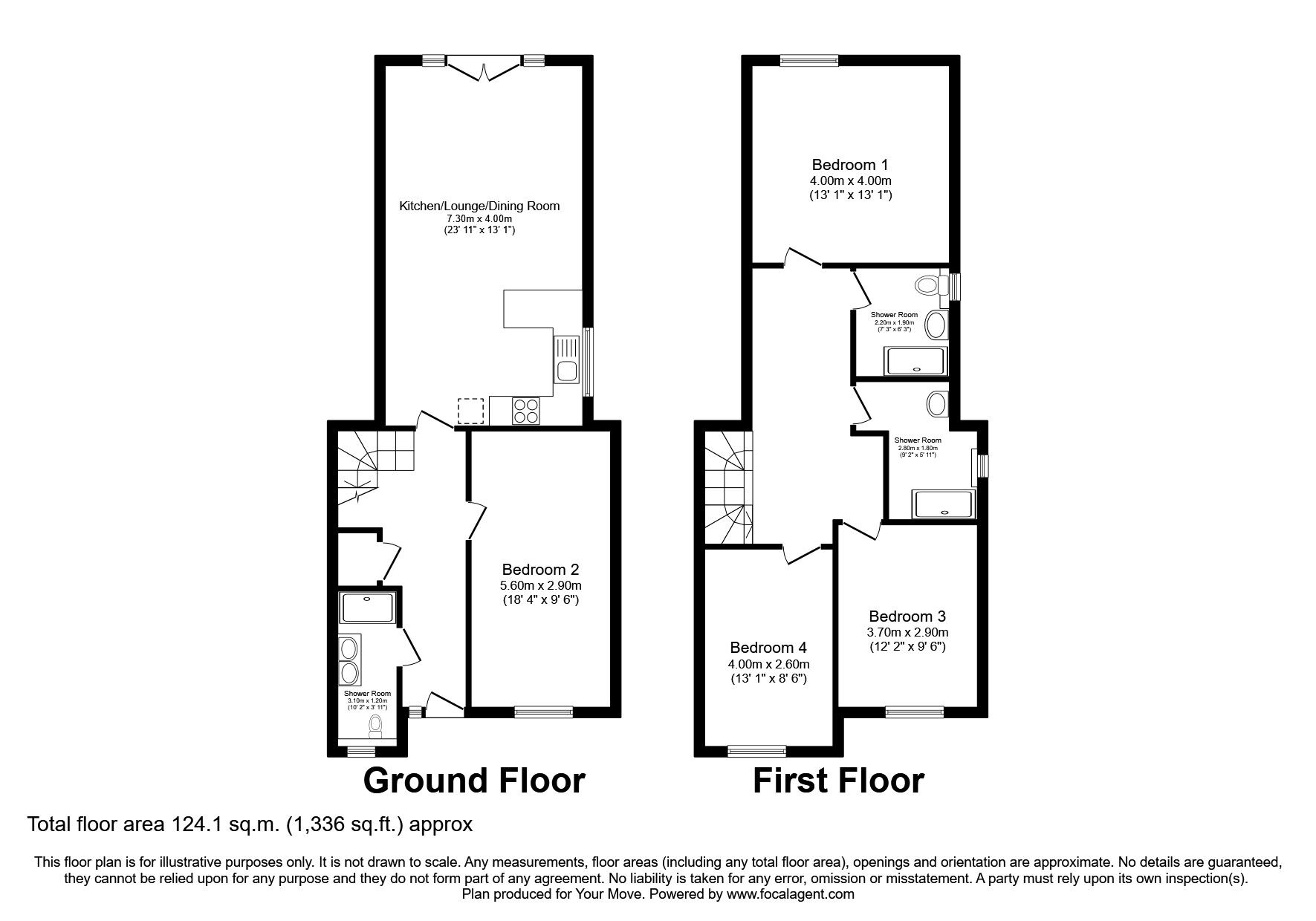 Floorplan of 4 bedroom Semi Detached House to rent, Blays Lane, Englefield Green, Surrey, TW20