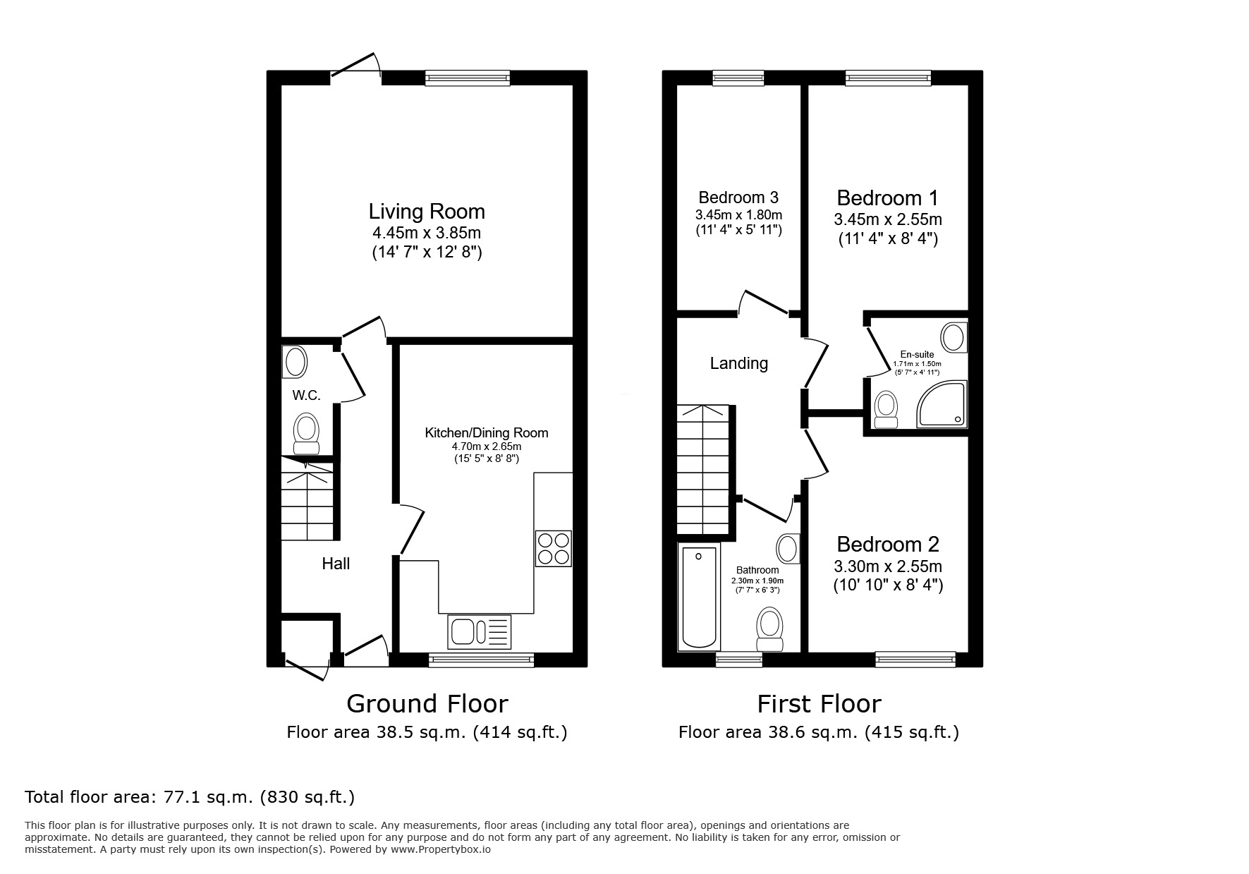 Floorplan of 3 bedroom Mid Terrace House to rent, School Lane, Egham, Surrey, TW20