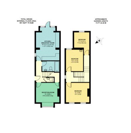 Floorplan of 3 bedroom Semi Detached House for sale, Milton Road, Egham, TW20