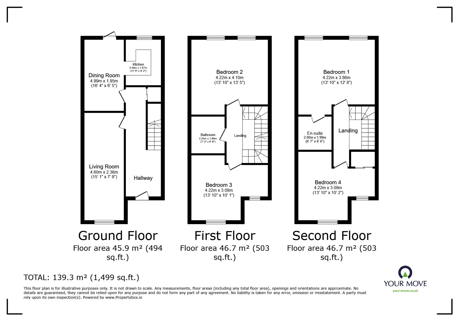 Floorplan of 4 bedroom  House to rent, Nightingale Shott, Egham, Surrey, TW20