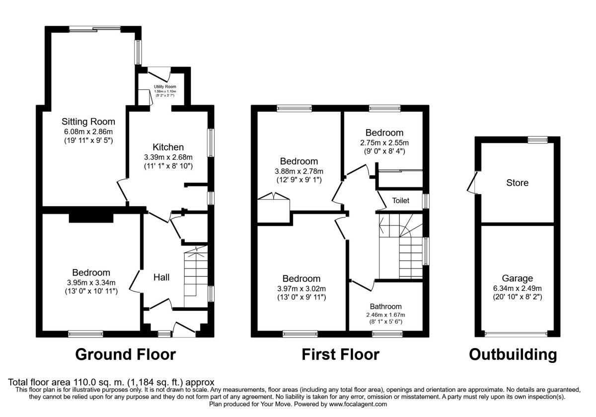 Floorplan of 4 bedroom Semi Detached House to rent, Spring Avenue, Egham, Surrey, TW20