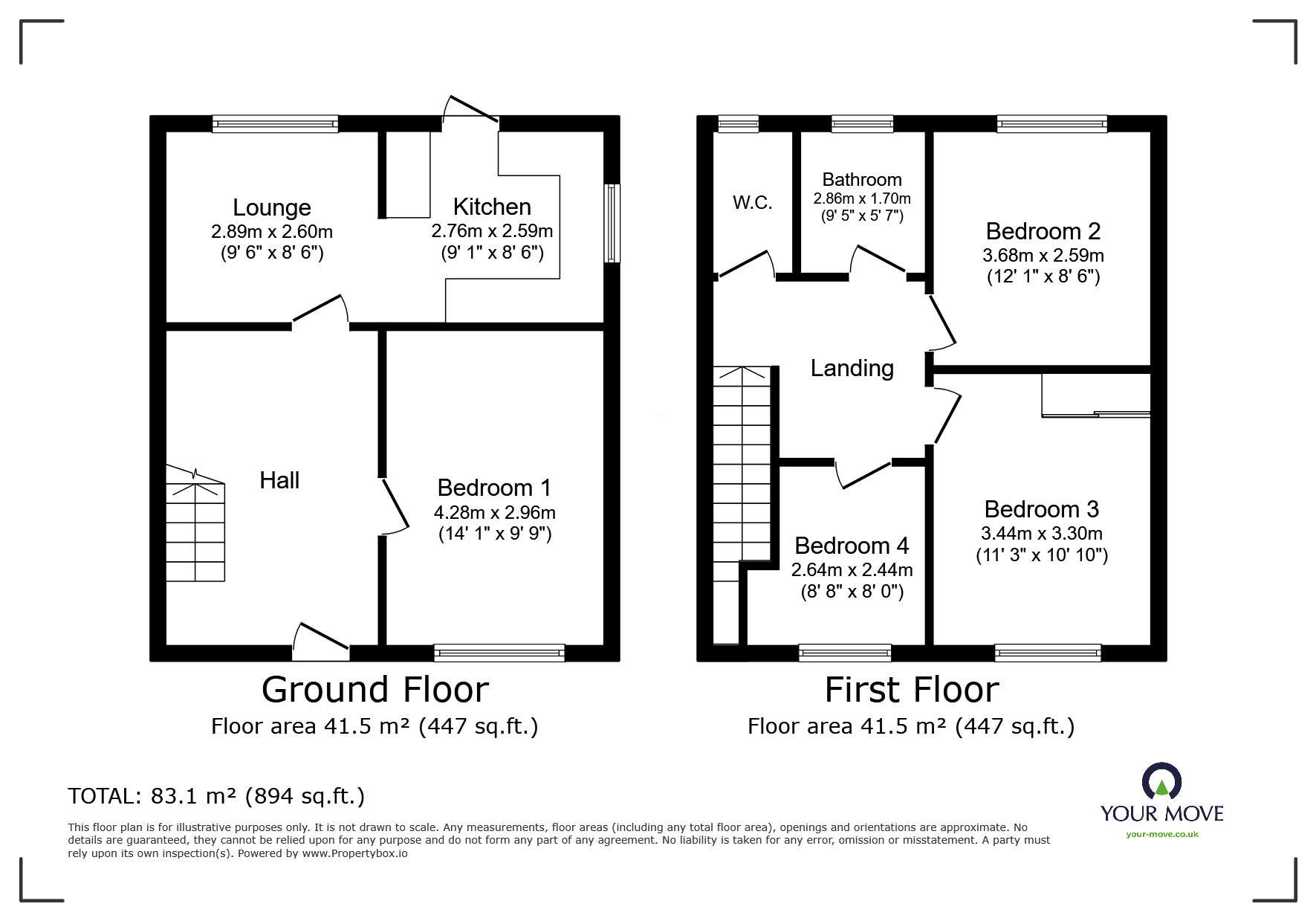Floorplan of 4 bedroom Semi Detached House to rent, The Crescent, Egham, Surrey, TW20