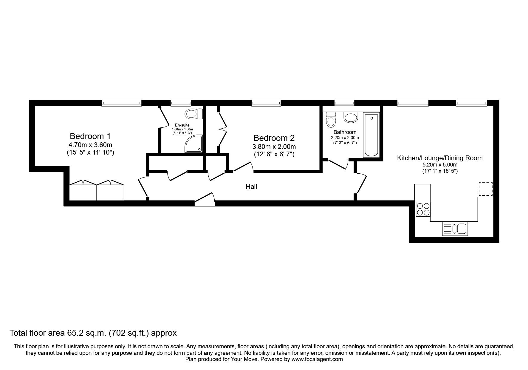Floorplan of 2 bedroom Flat to rent, Albany Place, Egham, Surrey, TW20