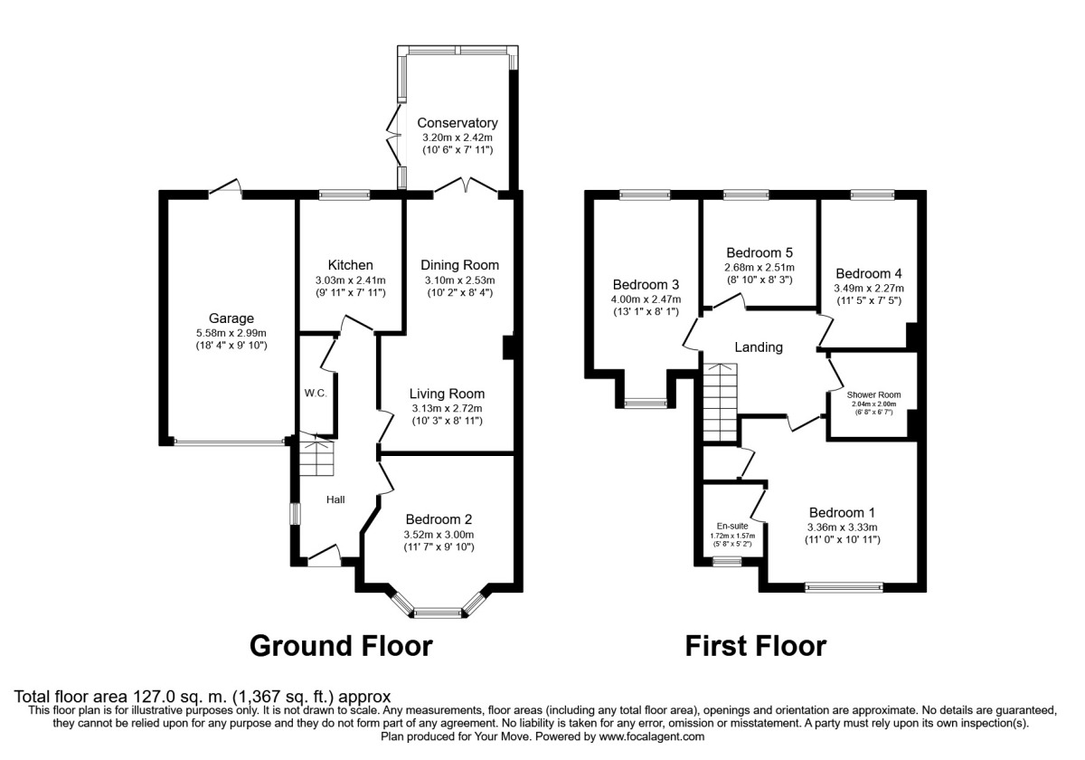 Floorplan of 5 bedroom Semi Detached House to rent, Nightingale Shott, Egham, Surrey, TW20