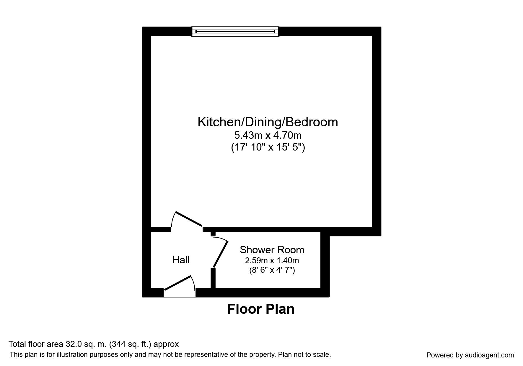 Floorplan of  Flat to rent, Whitley Close, Stanwell, Middlesex, TW19