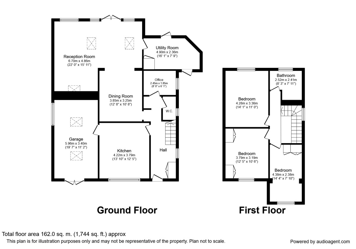 Floorplan of 3 bedroom Detached House to rent, Fordbridge Road, Ashford, Middlesex, TW15