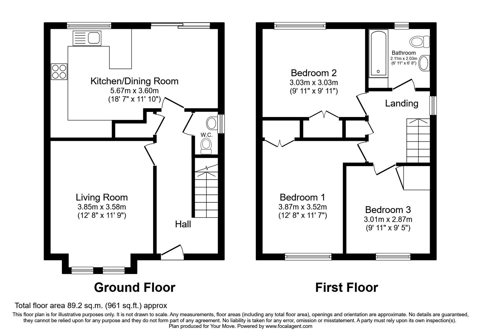 Floorplan of 3 bedroom Semi Detached House for sale, Abbotsford Avenue, South Lanarkshire, ML3