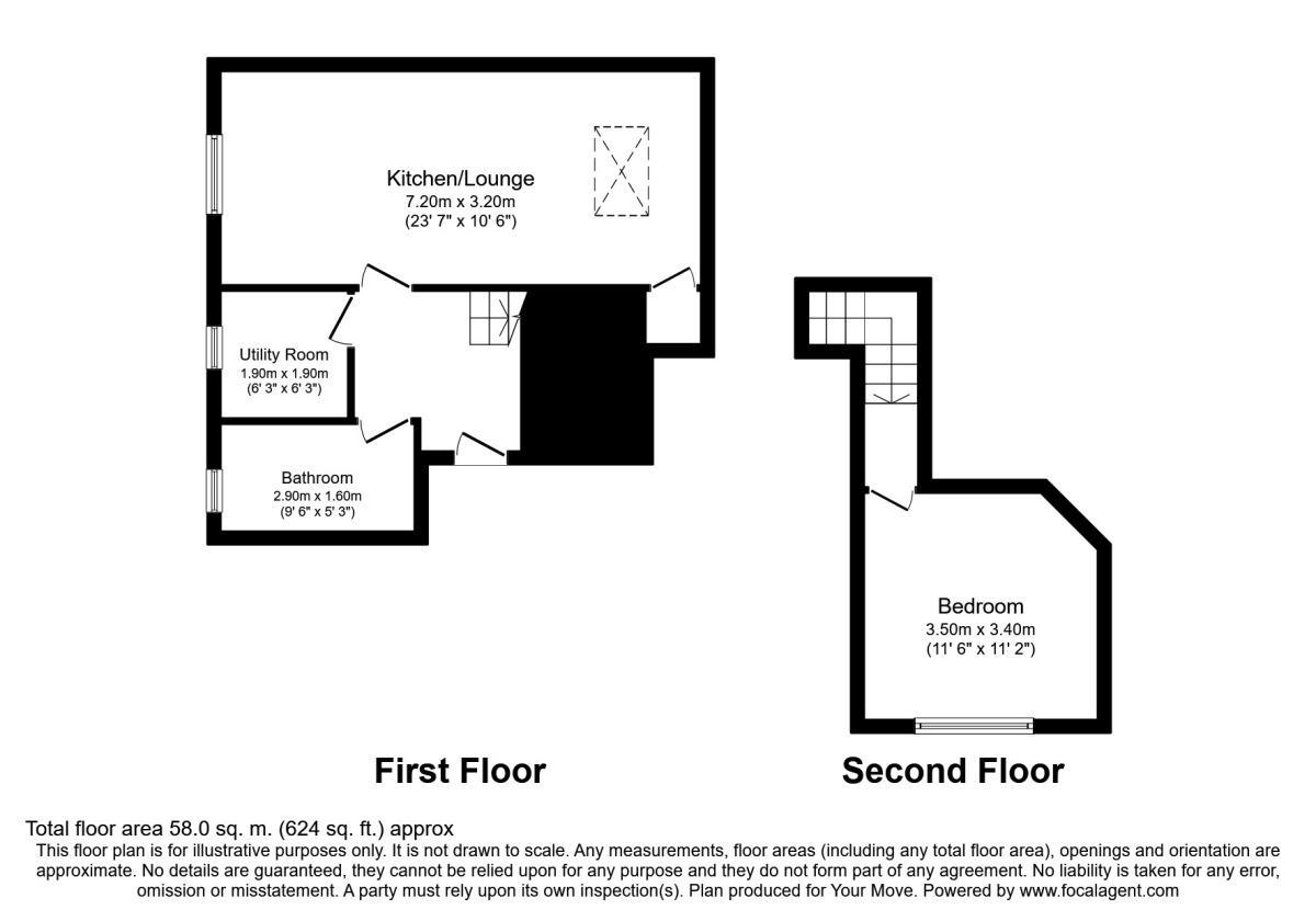 Floorplan of 1 bedroom Flat to rent, Lesmurdie House, Elgin, Morayshire, IV30