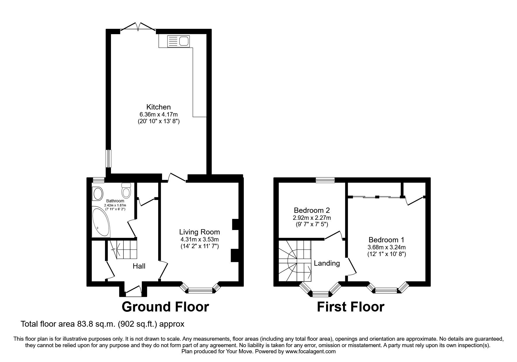 Floorplan of 2 bedroom Mid Terrace House to rent, East High Street, Elgin, Moray, IV30
