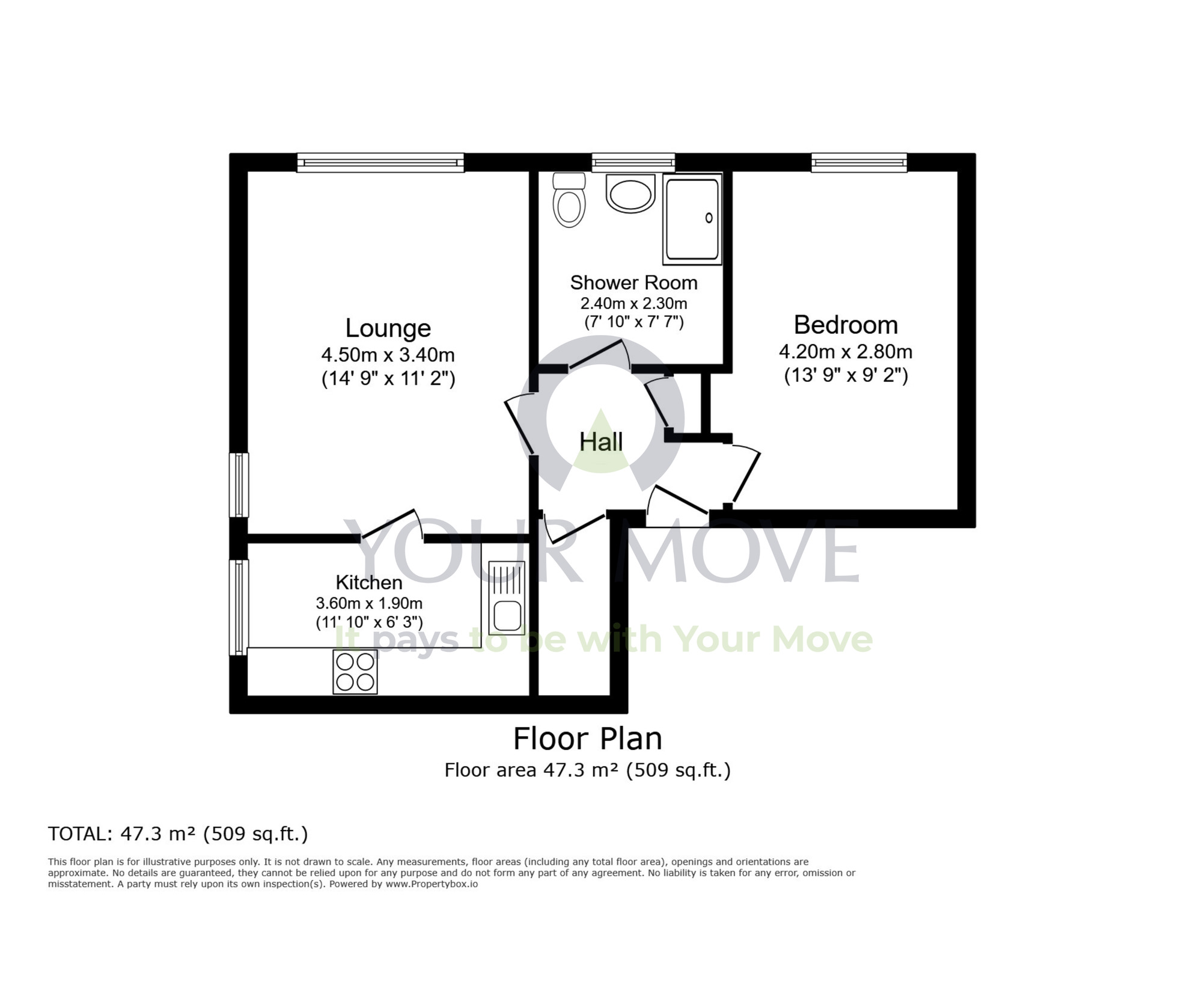 Floorplan of 1 bedroom  Flat for sale, South Park Court, Hay Street, Moray, IV30