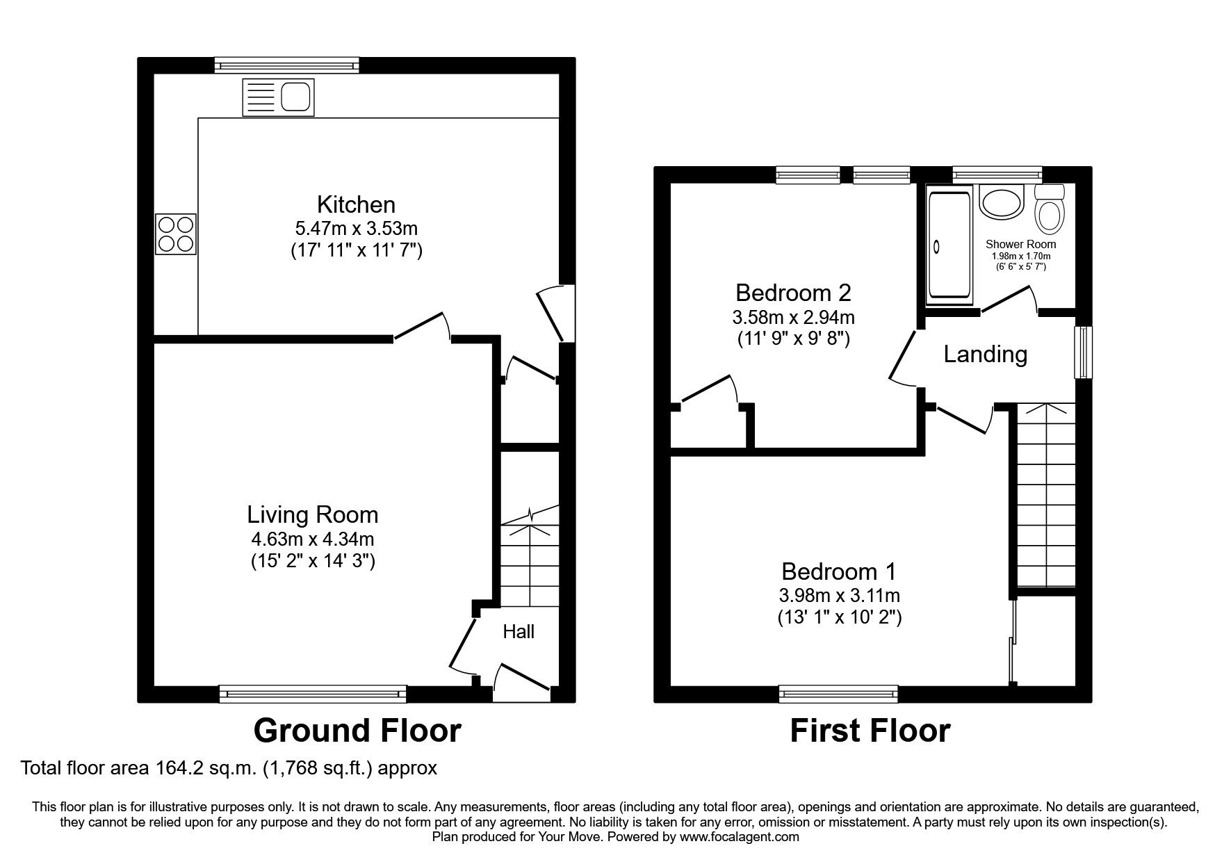 Floorplan of 2 bedroom End Terrace House to rent, Muirfield Road, Elgin, Moray, IV30