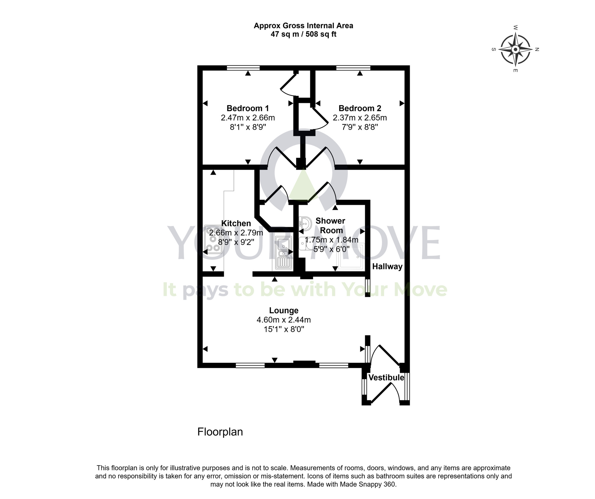 Floorplan of 2 bedroom  Flat for sale, Fraser Road, Burghead, Moray, IV30