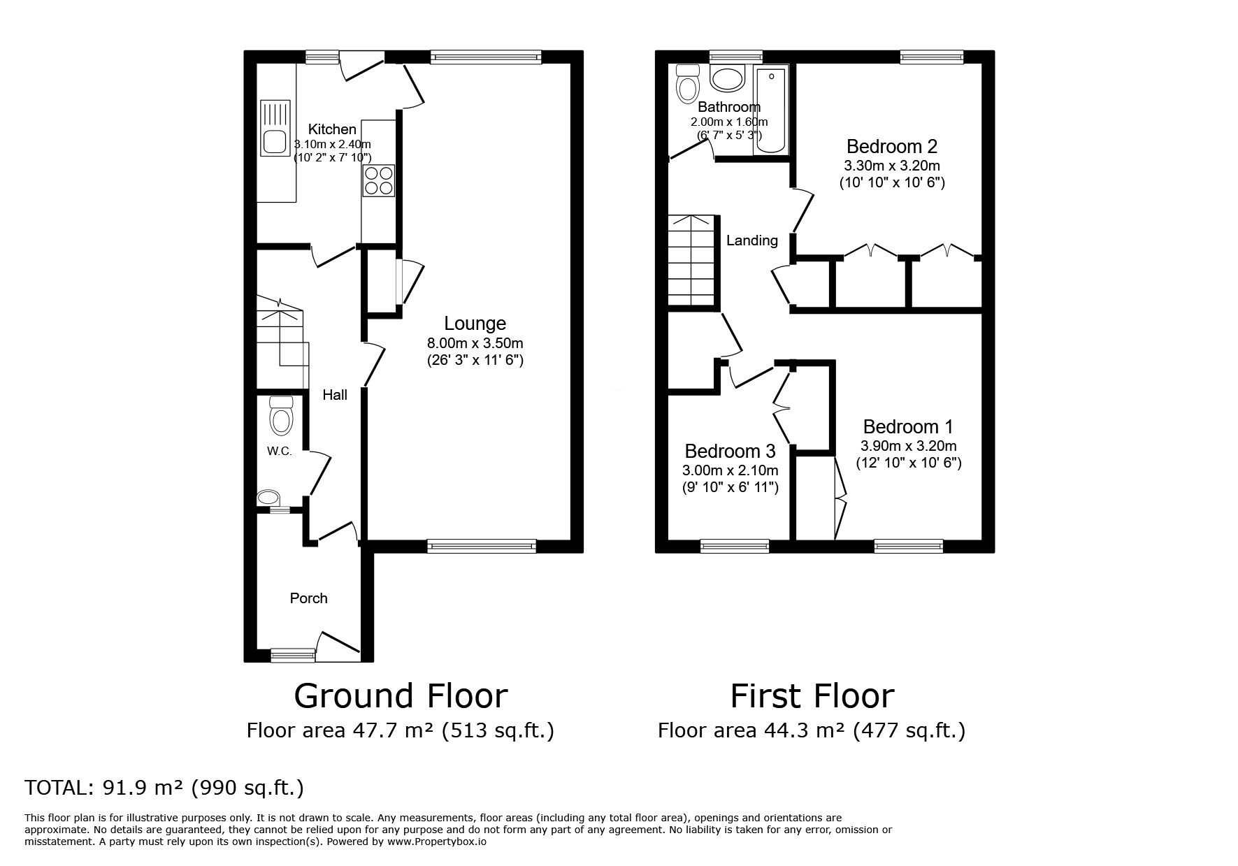 Floorplan of 3 bedroom Mid Terrace House for sale, Abbey Crescent, Kinloss, Moray, IV36