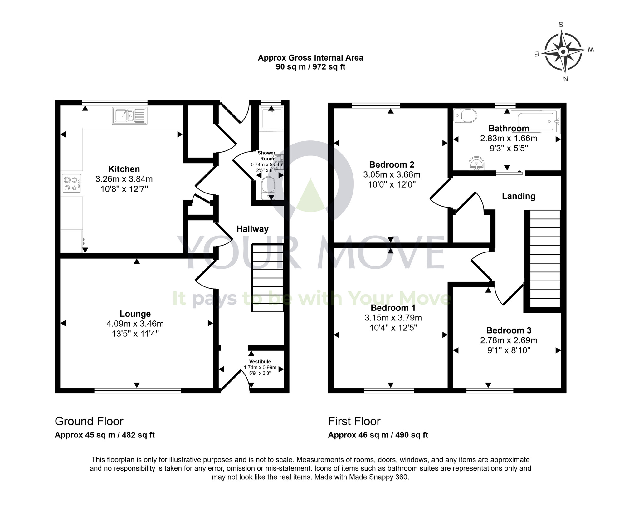Floorplan of 3 bedroom End Terrace House for sale, Baxter Place, Lhanbryde, Moray, IV30