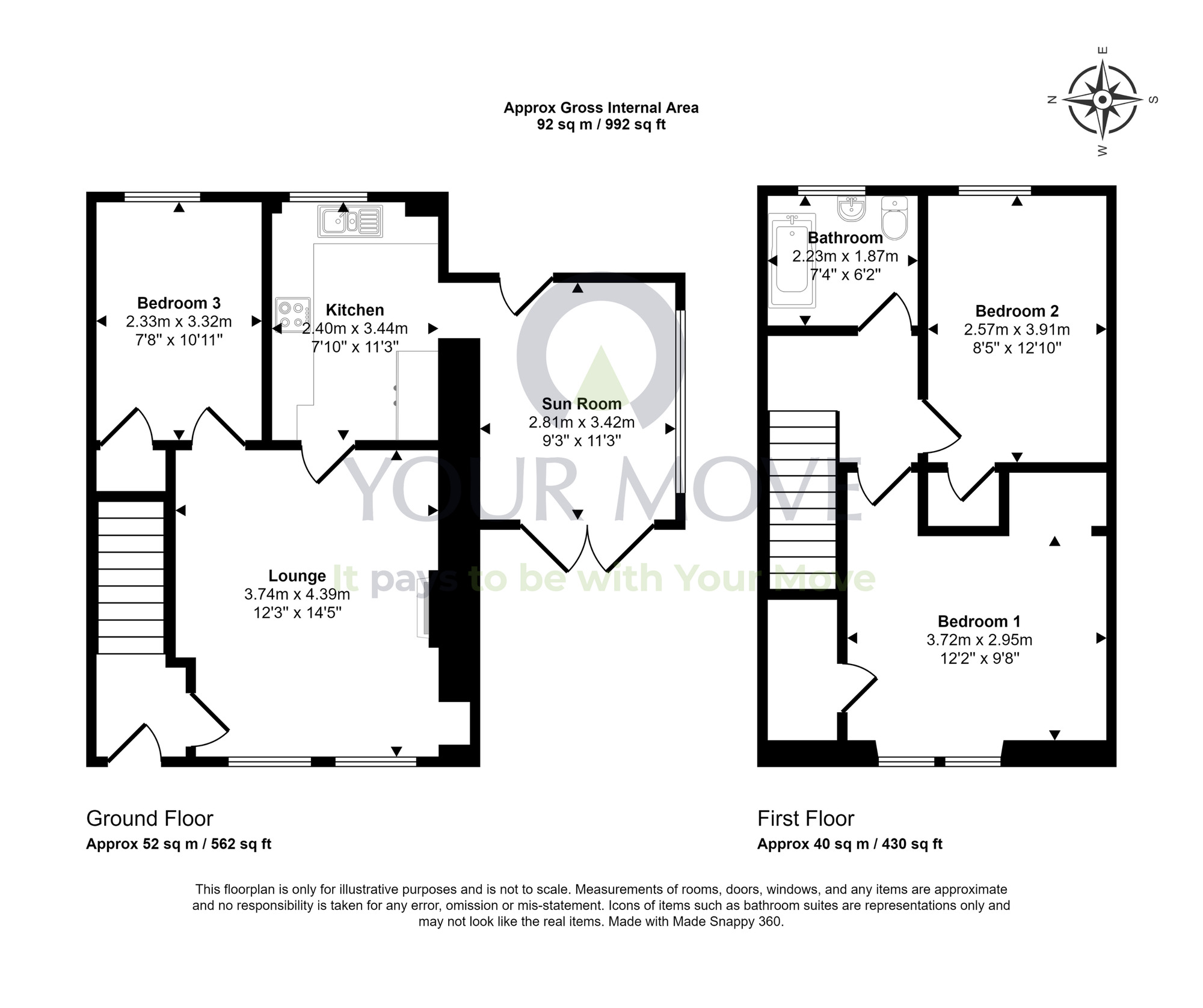 Floorplan of 3 bedroom End Terrace House for sale, Gordon Street, New Elgin, Moray, IV30
