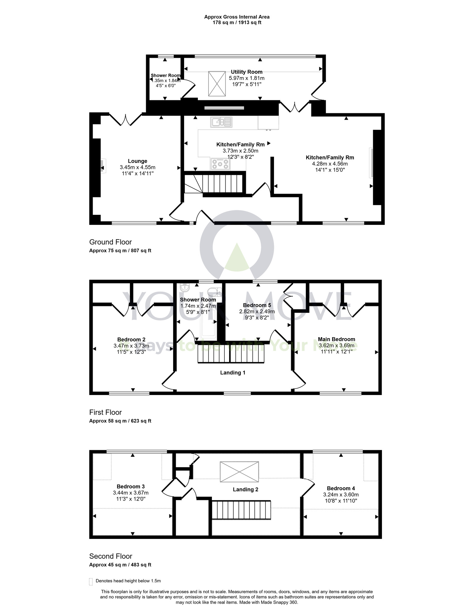 Floorplan of 5 bedroom Detached House for sale, North Street, Rothes, Moray, AB38