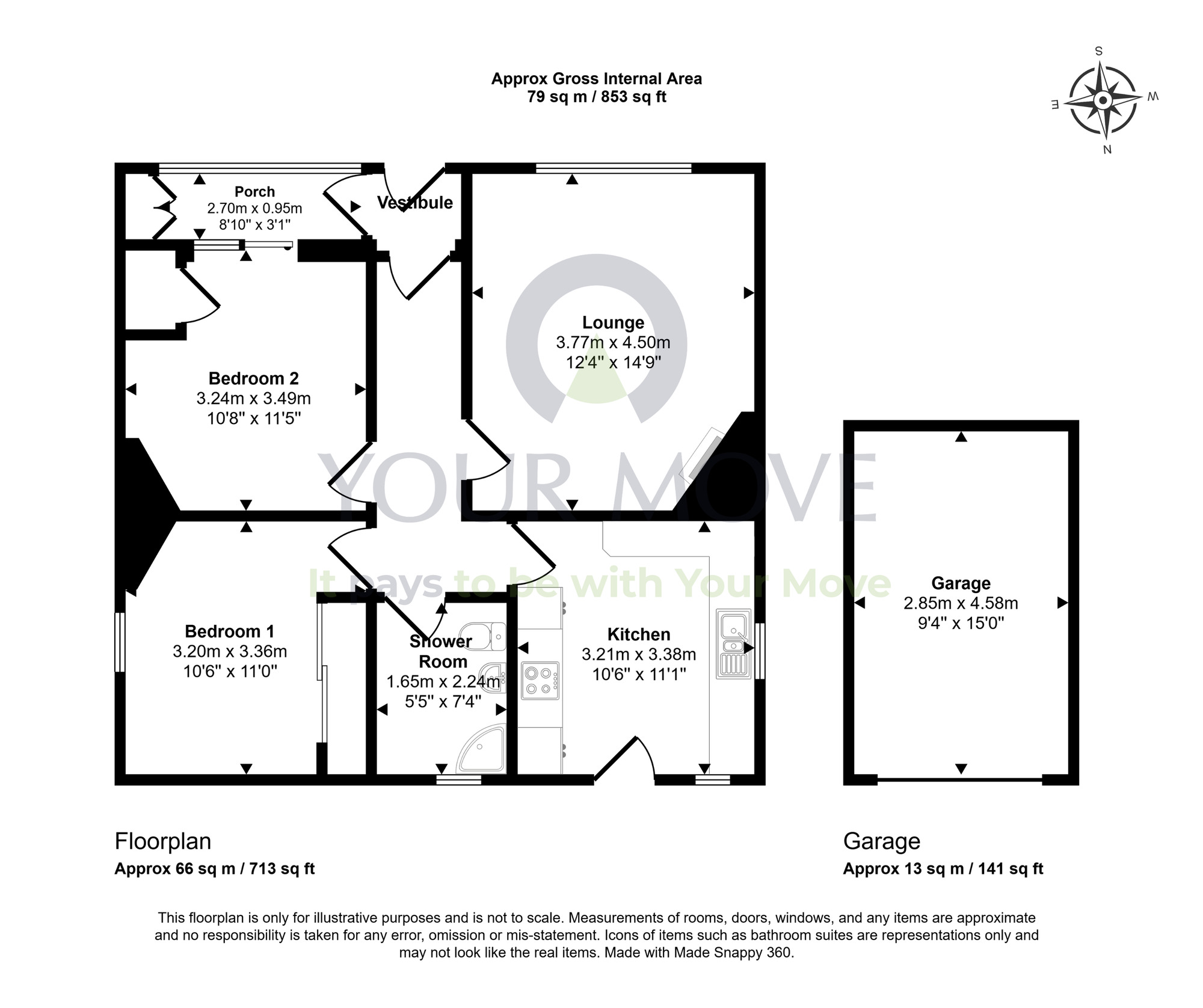 Floorplan of 2 bedroom Detached Bungalow for sale, Lein Road, Kingston, Moray, IV32