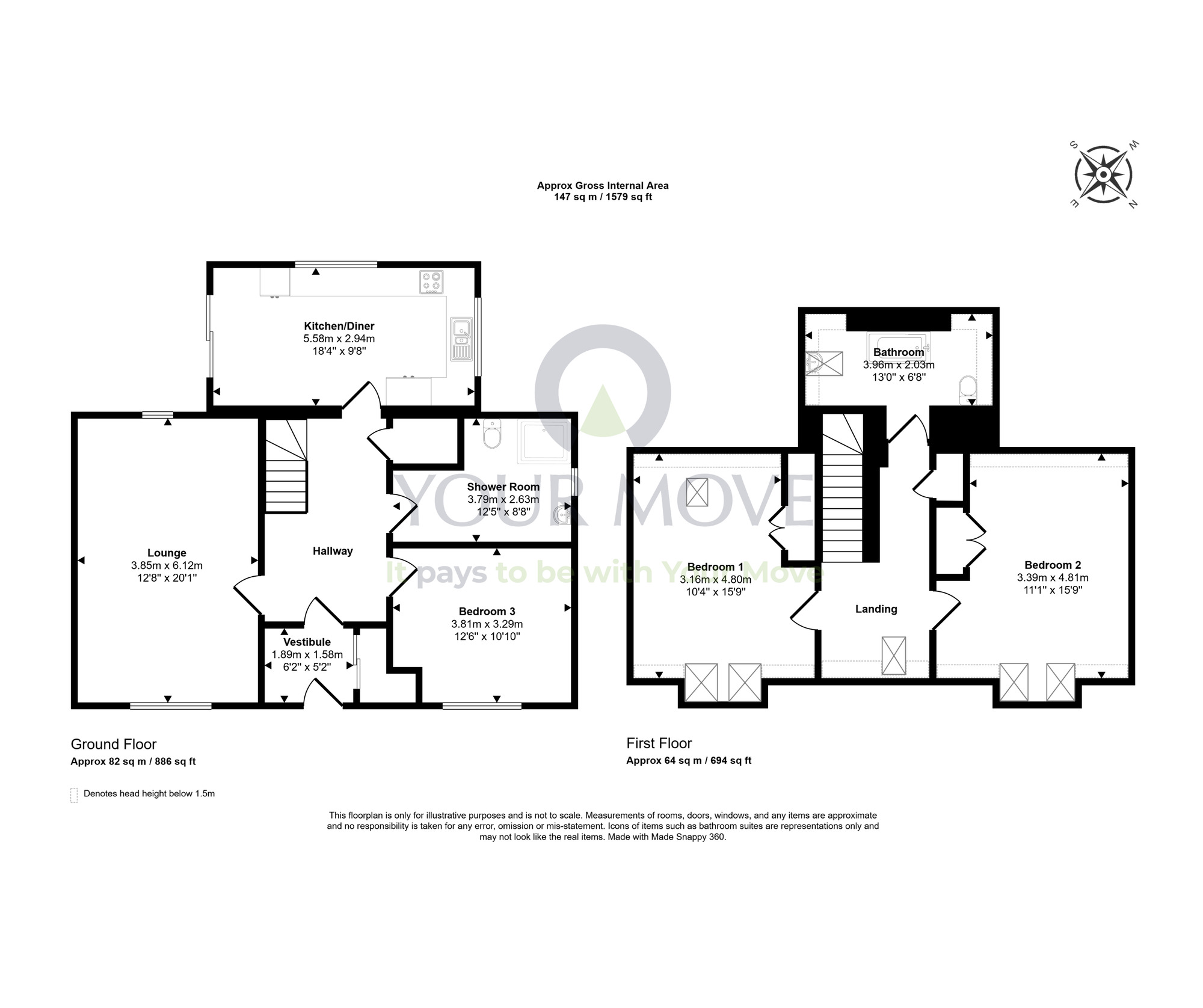 Floorplan of 3 bedroom Detached House for sale, St. Aethans Place, Burghead, Moray, IV30