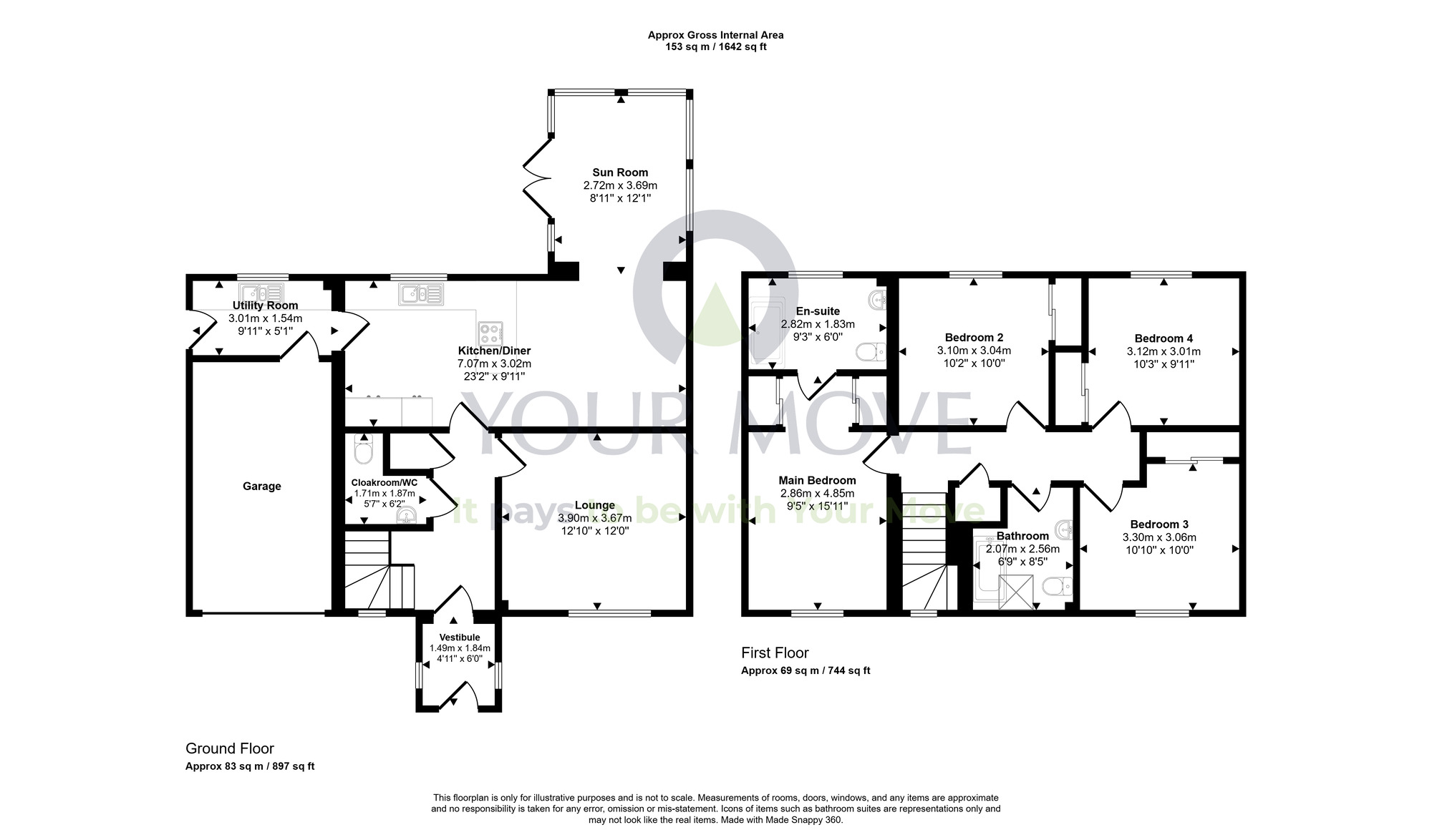 Floorplan of 4 bedroom Detached House for sale, Crathes Court, Elgin, Moray, IV30
