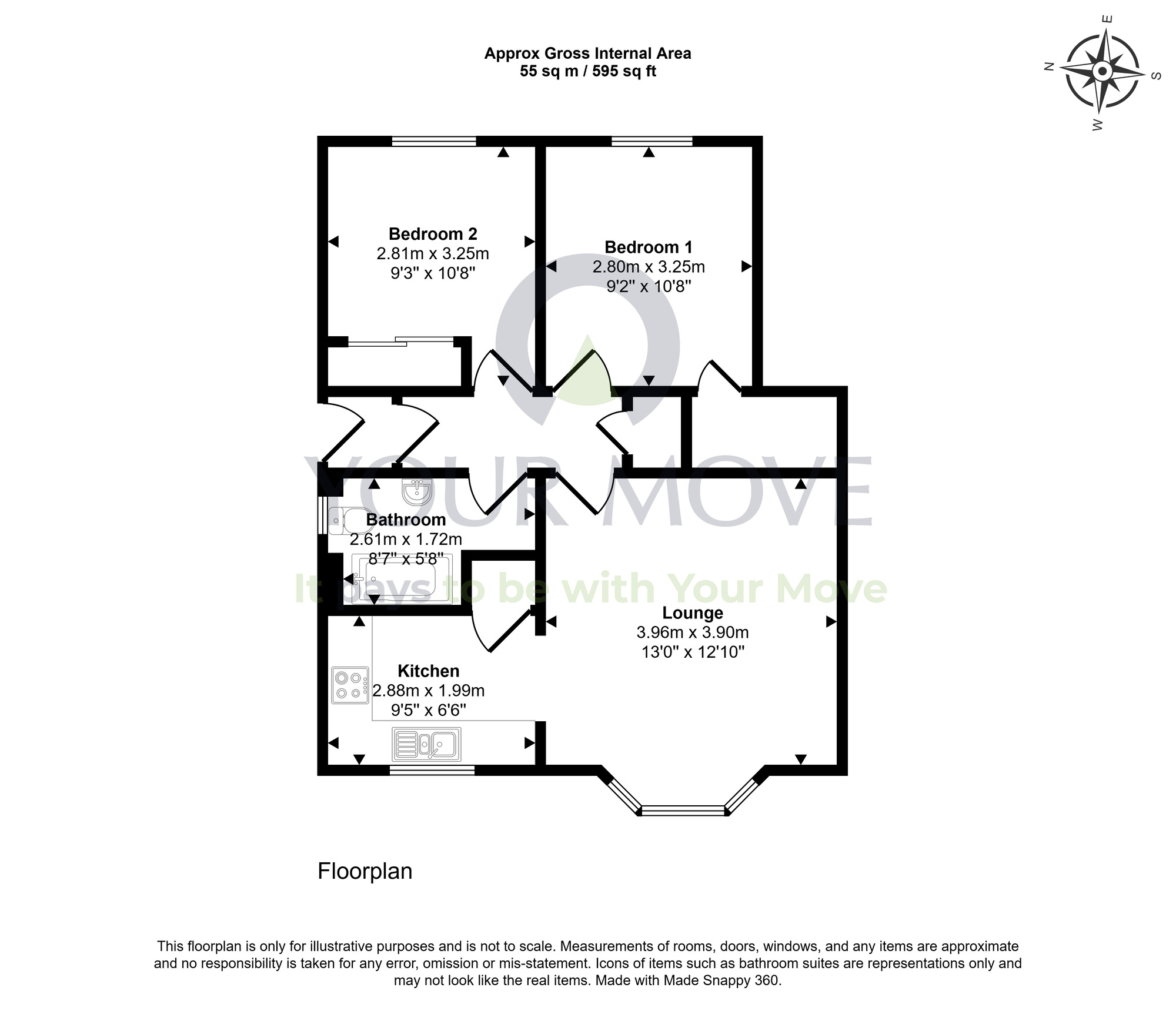 Floorplan of 2 bedroom  Flat for sale, Ewing Gardens, Lossiemouth, Moray, IV31