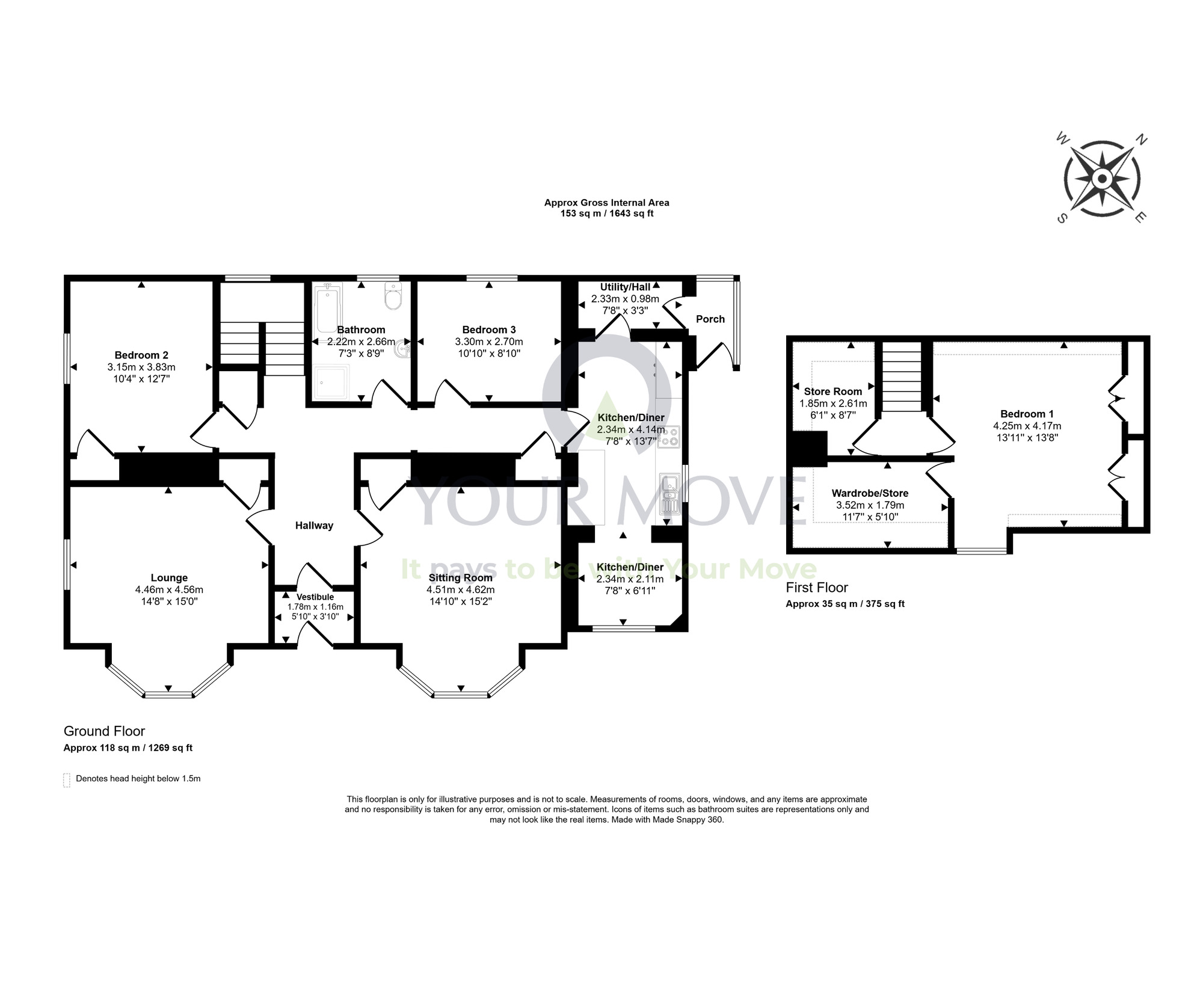 Floorplan of 3 bedroom Detached House for sale, Maisondieu Road, Elgin, Moray, IV30