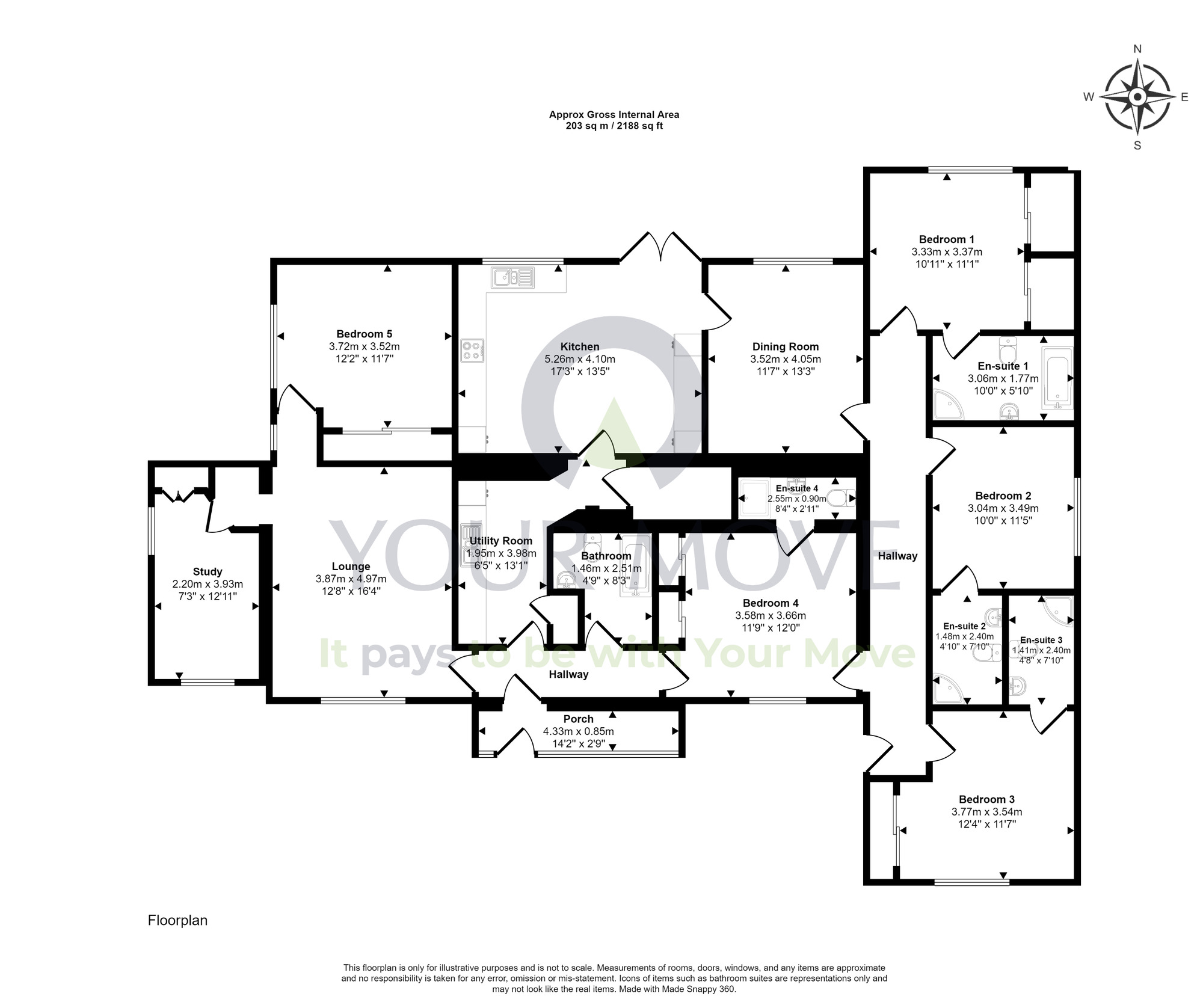 Floorplan of 5 bedroom Detached Bungalow for sale, East Road, Elgin, Moray, IV30