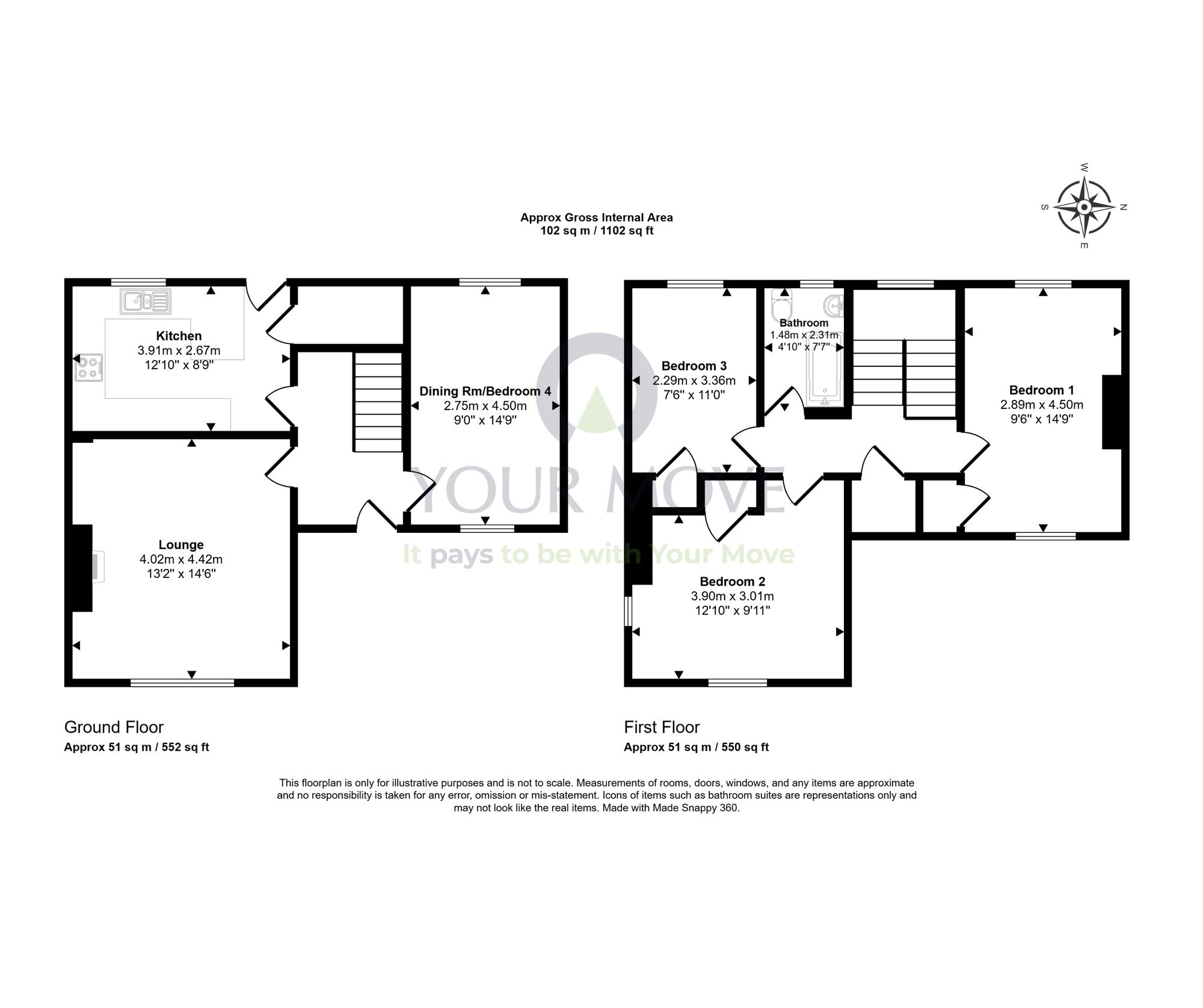 Floorplan of 4 bedroom Semi Detached House for sale, Coulardhill, Lossiemouth, Moray, IV31