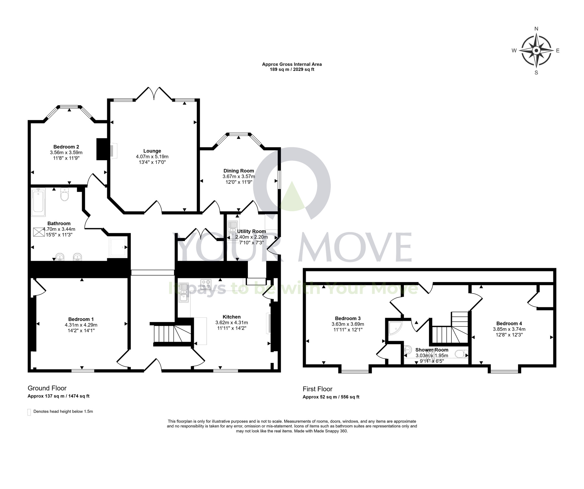 Floorplan of 4 bedroom Detached House for sale, Cummingston, Burghead, Moray, IV30