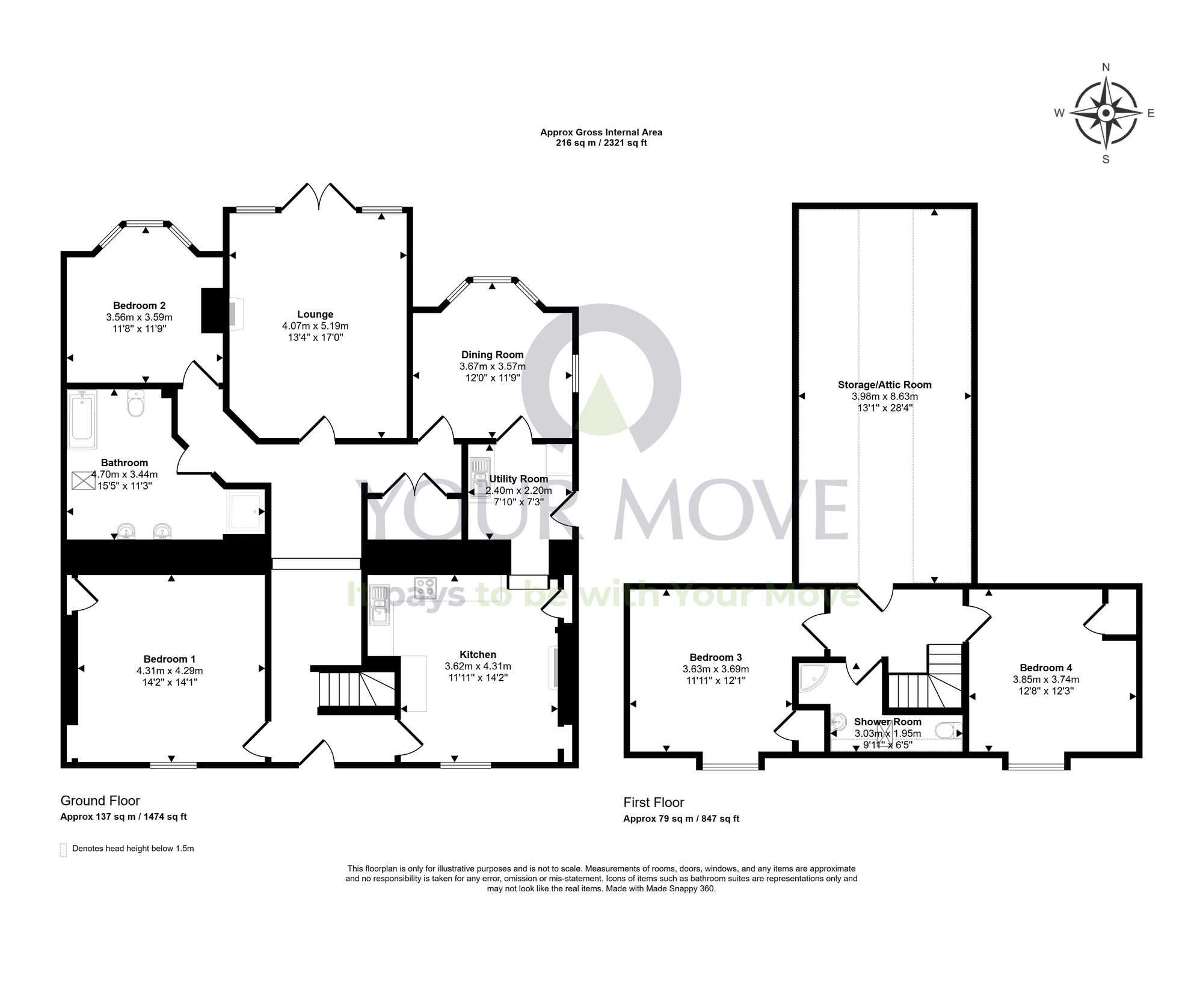 Floorplan of 4 bedroom Detached House for sale, Cummingston, Burghead, Moray, IV30