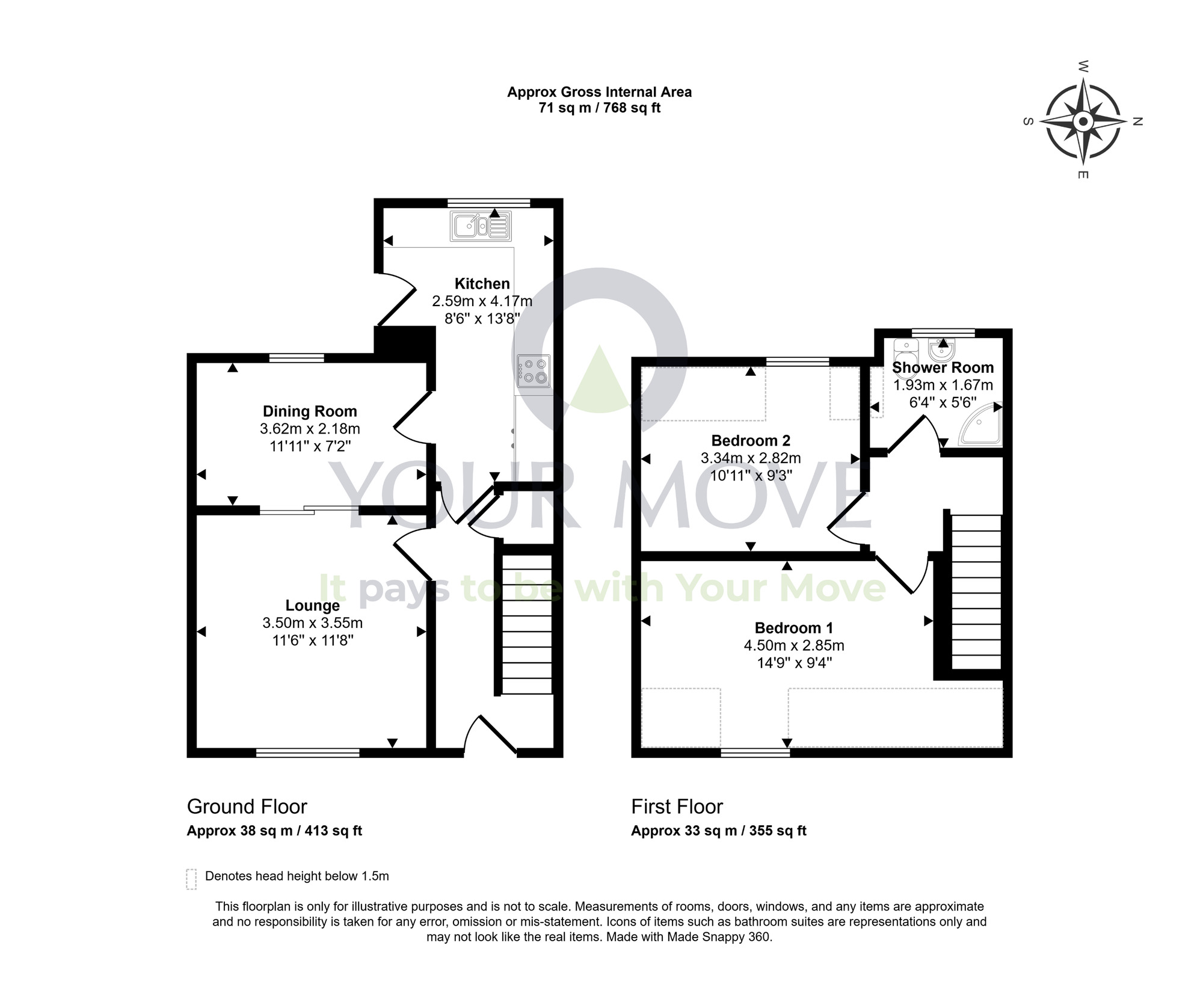 Floorplan of 2 bedroom Semi Detached House for sale, King Street, New Elgin, Moray, IV30