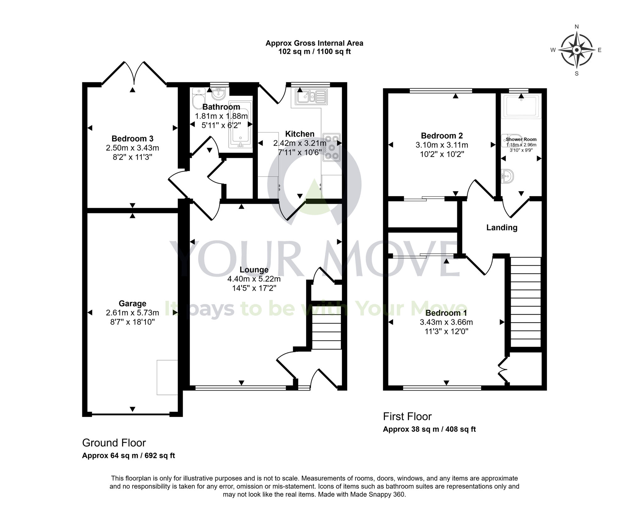 Floorplan of 3 bedroom Detached House for sale, Kirkland Hill, Lhanbryde, Moray, IV30