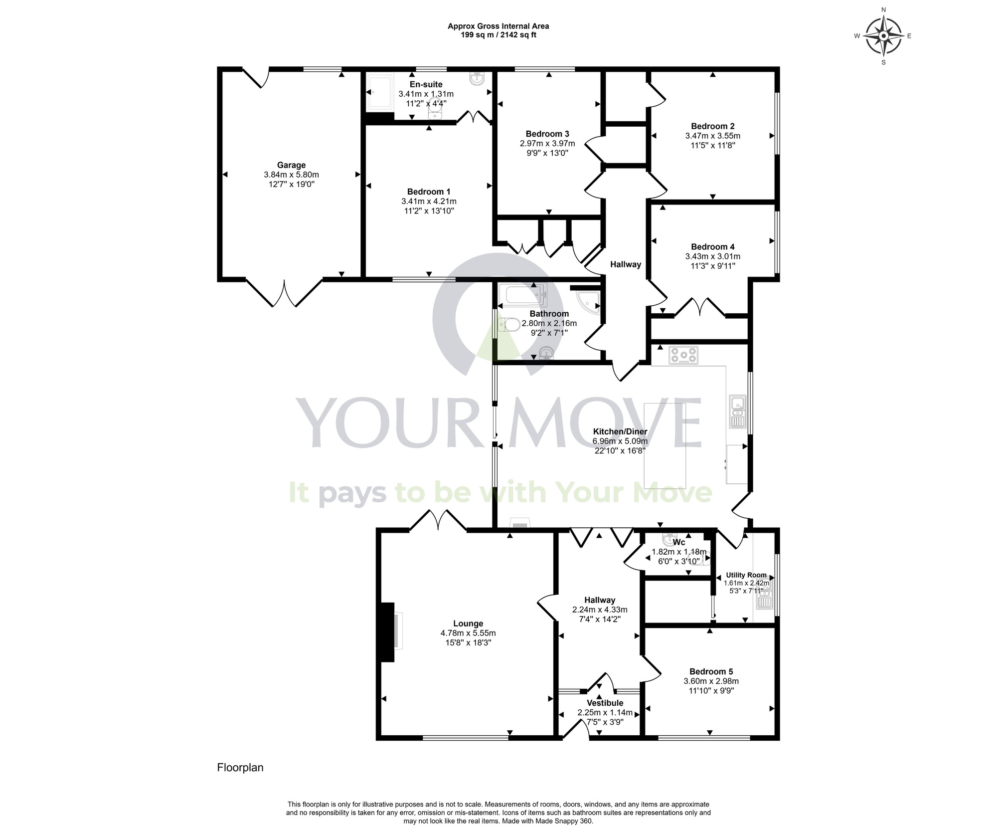 Floorplan of 5 bedroom Detached Bungalow for sale, High Street, Archiestown, Moray, AB38
