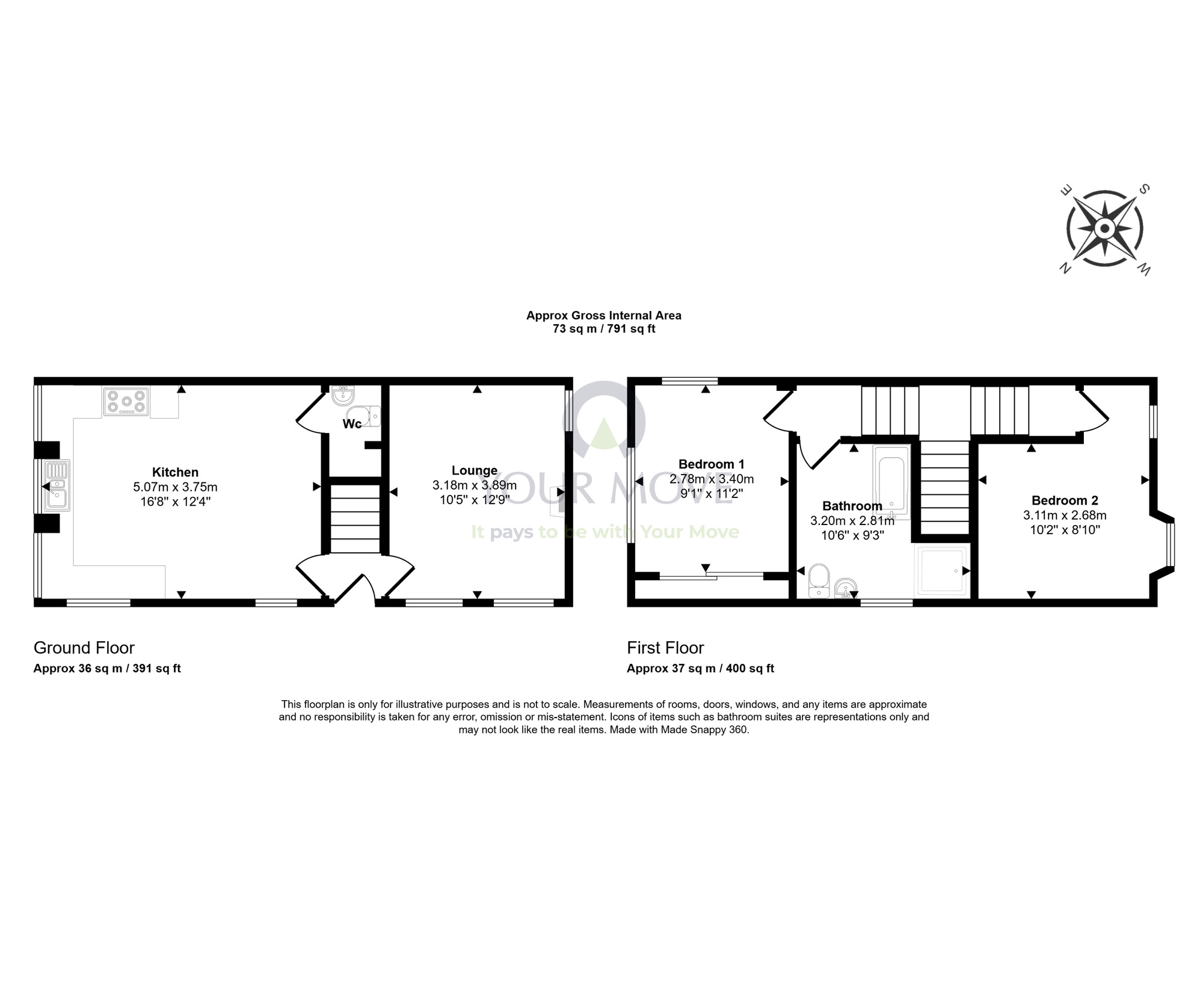 Floorplan of 2 bedroom Semi Detached House for sale, Moss Street, Elgin, Moray, IV30