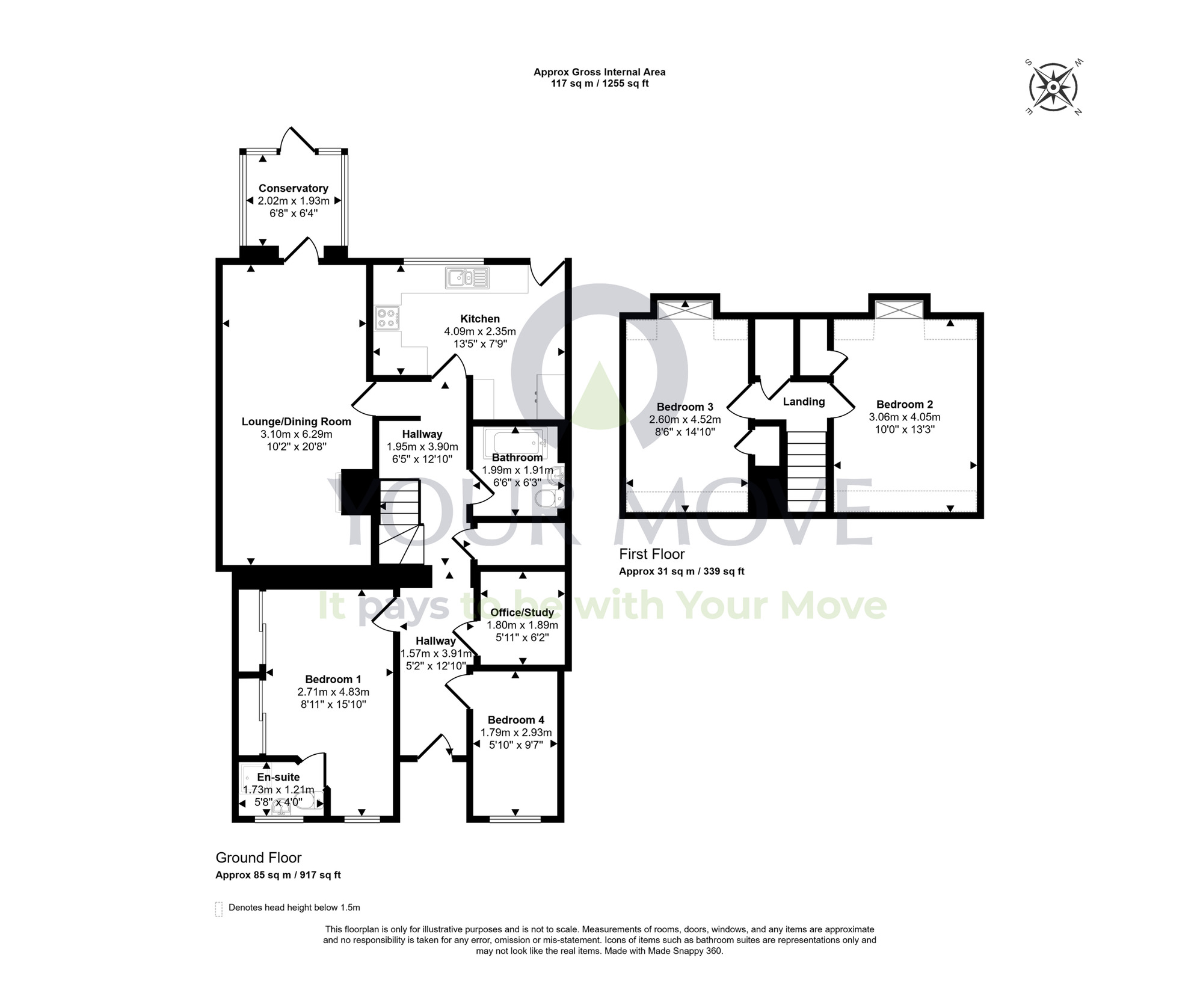 Floorplan of 4 bedroom Mid Terrace House for sale, Hillview Place, Lossiemouth, Moray, IV31