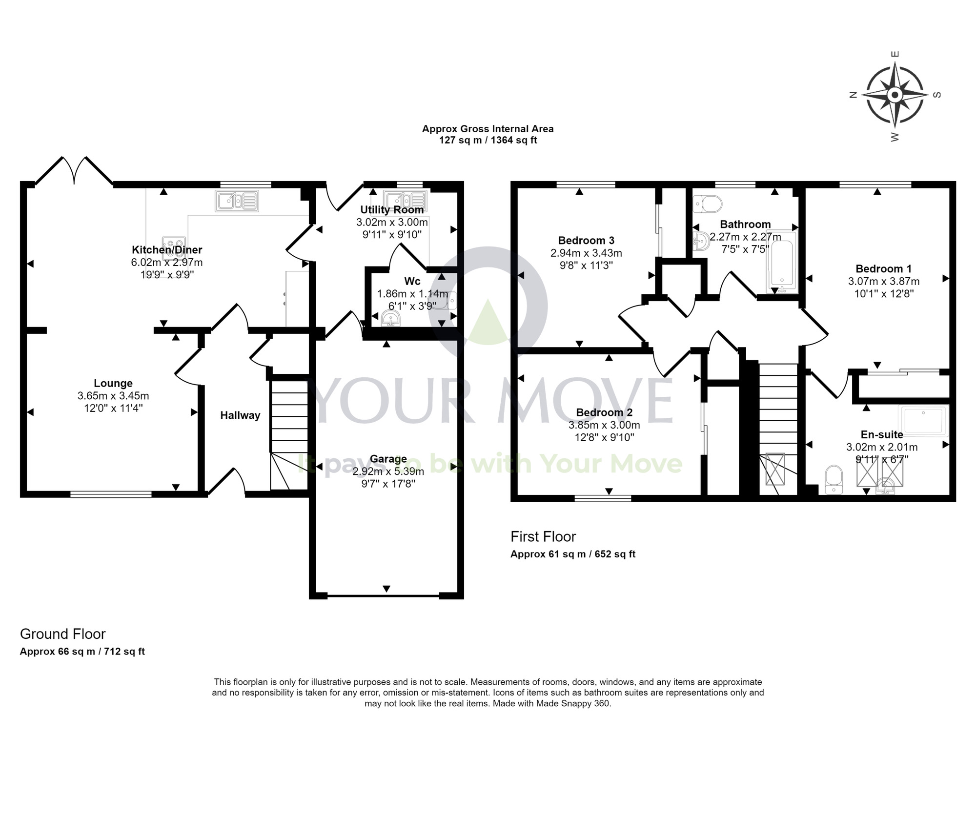 Floorplan of 3 bedroom Semi Detached House for sale, Cawdor Avenue, Elgin, Moray, IV30