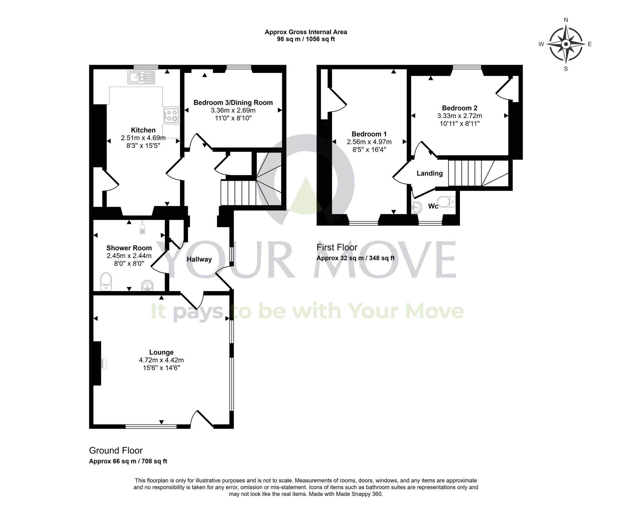 Floorplan of 3 bedroom Mid Terrace House for sale, West High Street, Elgin, Moray, IV30