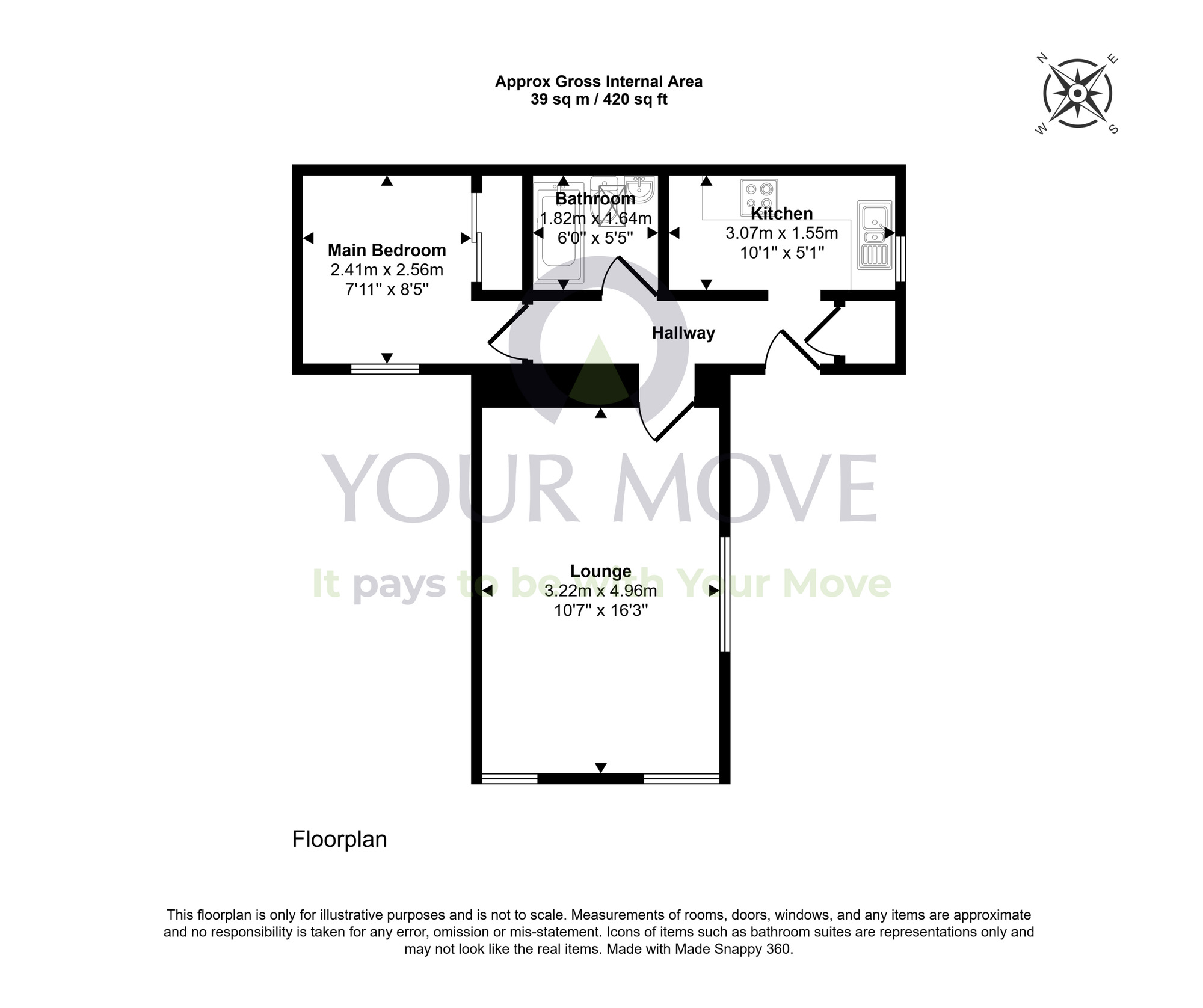 Floorplan of 1 bedroom Detached Bungalow for sale, Clifton Road, Lossiemouth, Moray, IV31