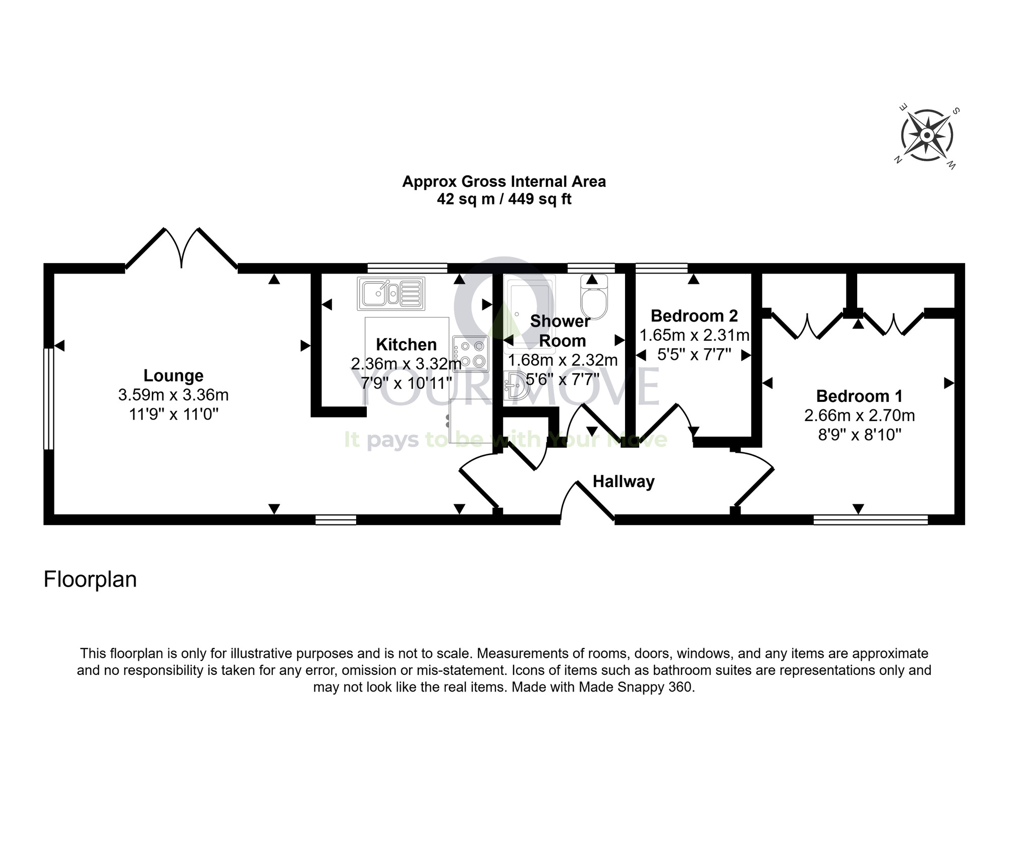 Floorplan of 2 bedroom Detached Bungalow for sale, Ashgrove Park, Elgin, Moray, IV30