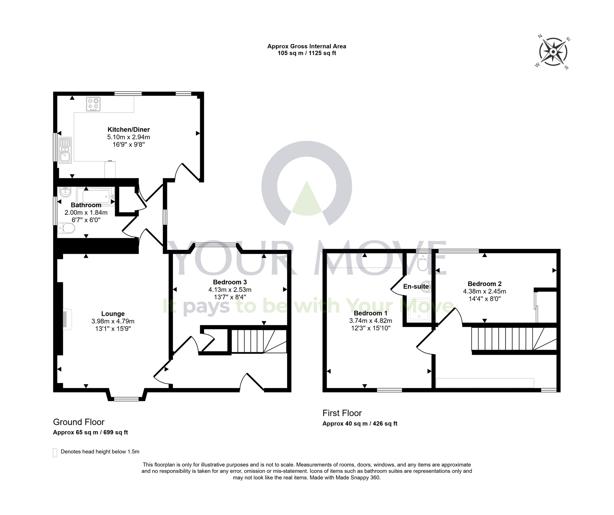 Floorplan of 3 bedroom End Terrace House for sale, Queen Street, Lossiemouth, Moray, IV31