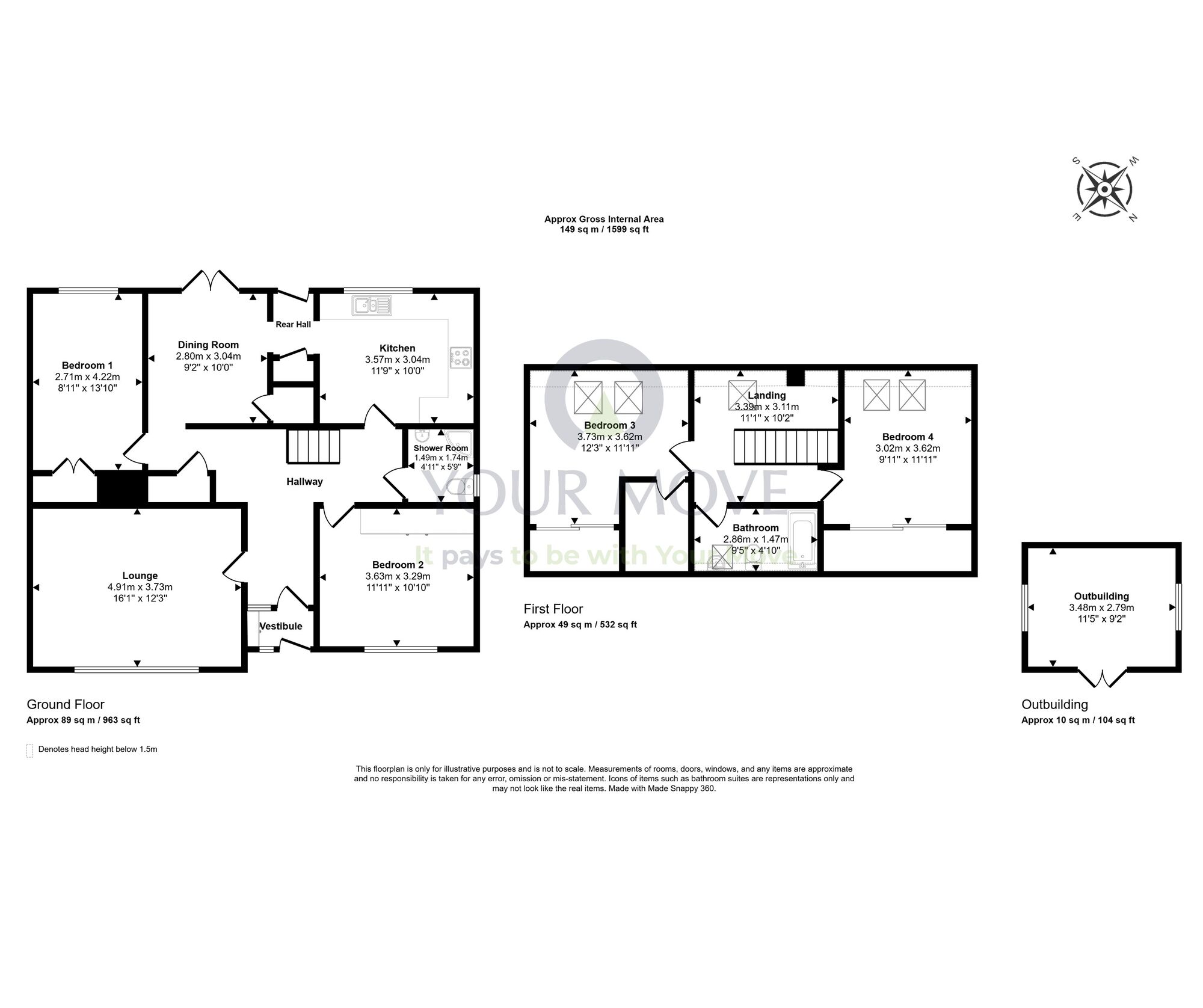 Floorplan of 4 bedroom Detached House for sale, Church Road, Duffus, Moray, IV30