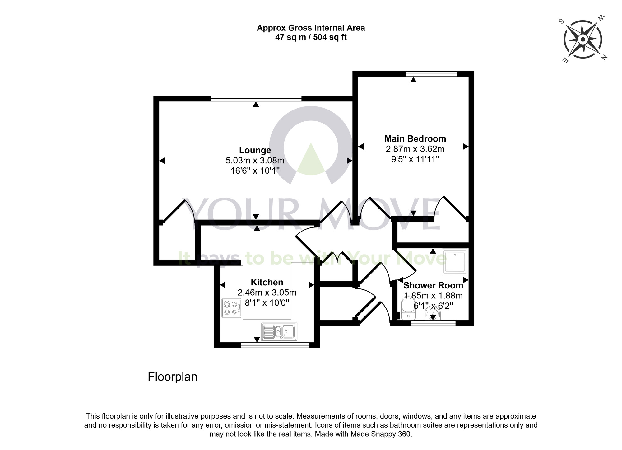 Floorplan of 1 bedroom Semi Detached Bungalow for sale, Christie Place, Moray, IV32
