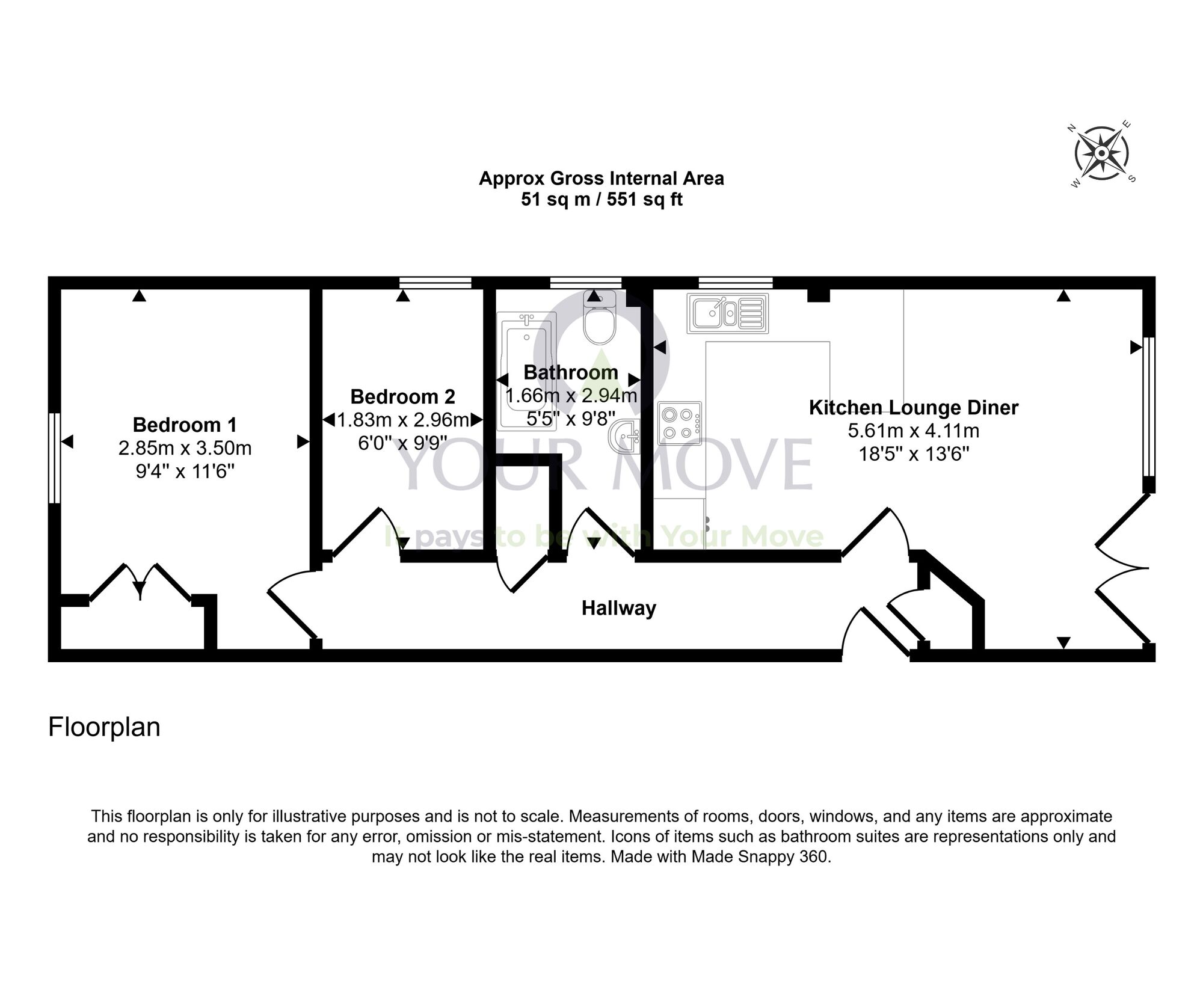 Floorplan of 2 bedroom Flat for sale, Batchen Lane, Elgin, Moray, IV30