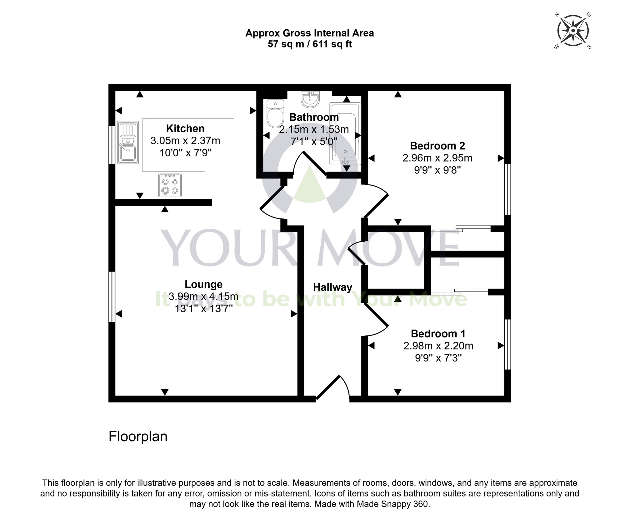 Floorplan of 2 bedroom Flat for sale, Pansport Court, Elgin, Moray, IV30
