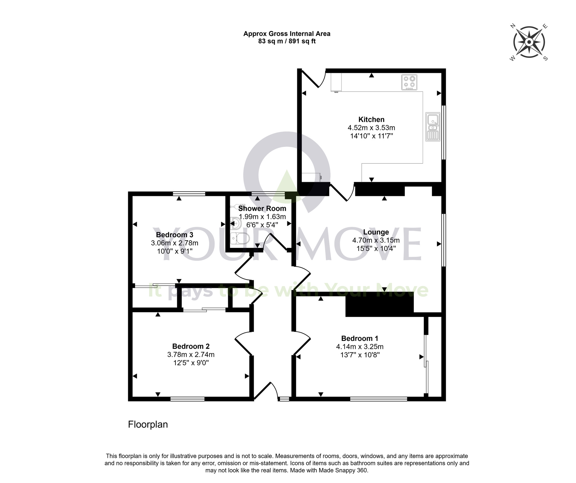 Floorplan of 3 bedroom Semi Detached House for sale, Knockando, Aberlour, Moray, AB38