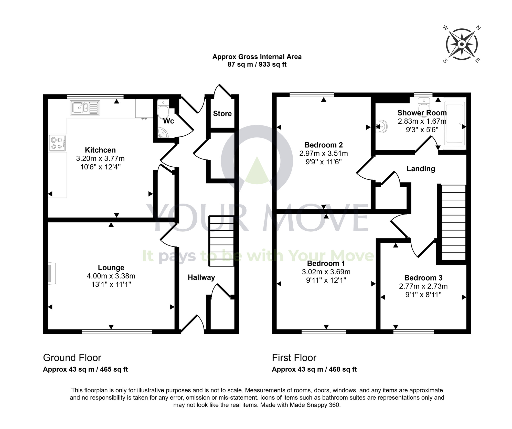 Floorplan of 3 bedroom Mid Terrace House for sale, Schoolbrae, Lhanbryde, Moray, IV30
