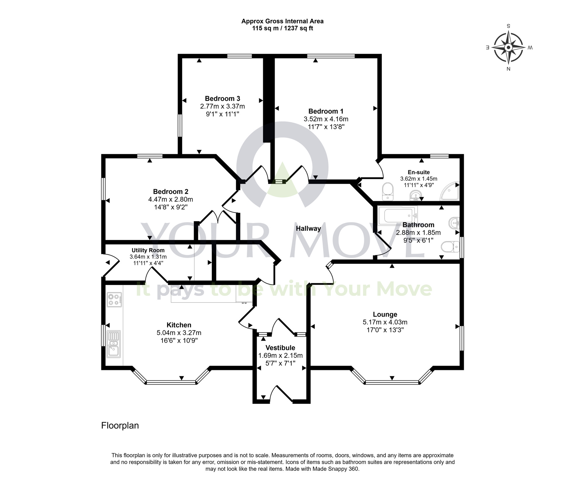 Floorplan of 3 bedroom Detached Bungalow for sale, Cummingston, Burghead, Moray, IV30