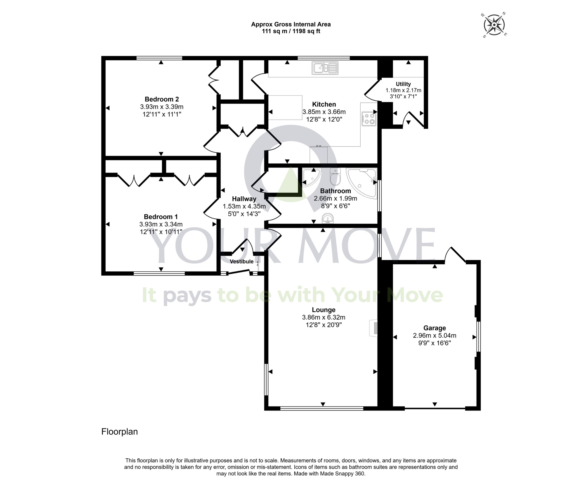 Floorplan of 2 bedroom Detached Bungalow for sale, McIntosh Drive, Elgin, Moray, IV30
