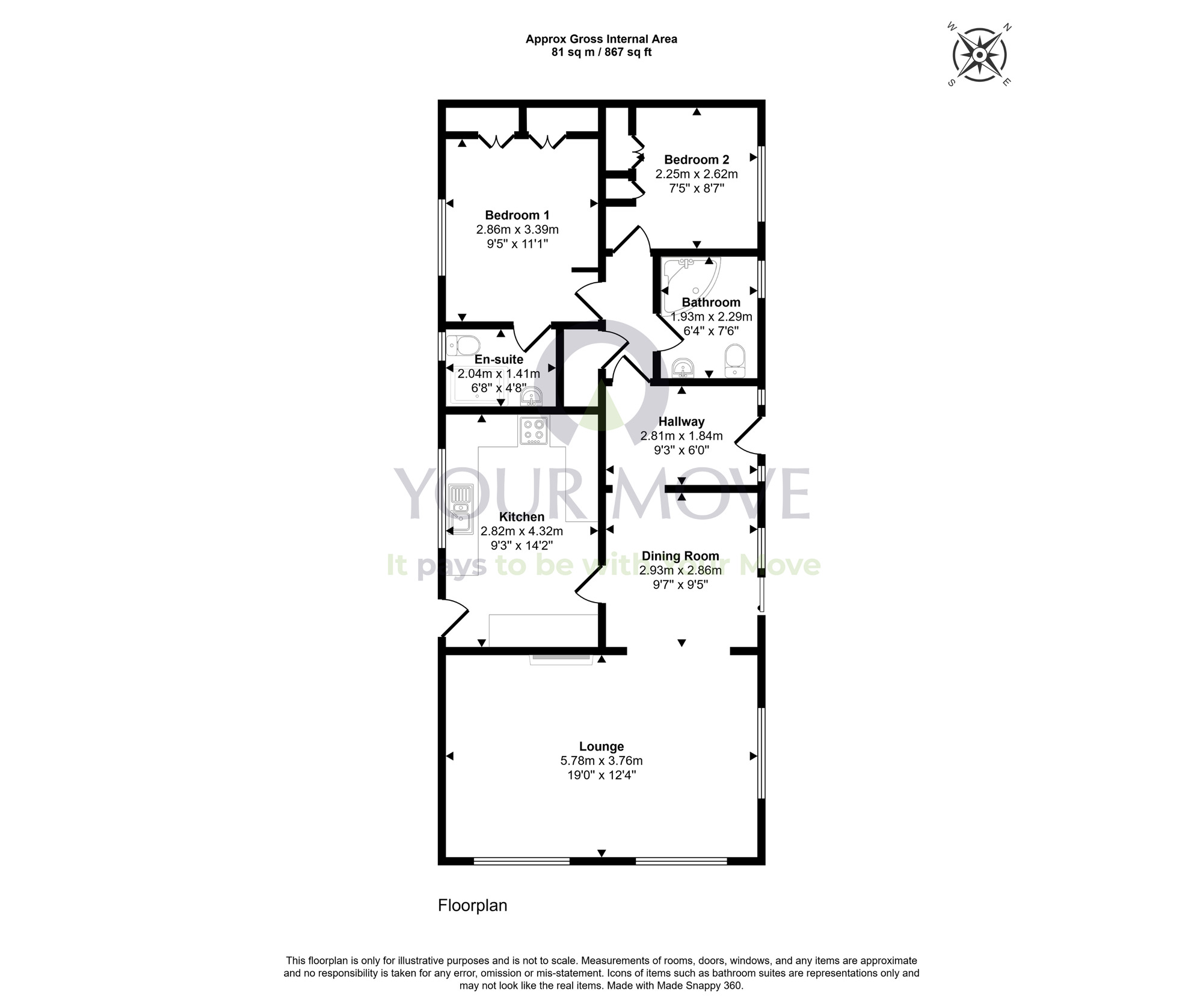 Floorplan of 2 bedroom Detached Bungalow for sale, Ashgrove Park, Elgin, Moray, IV30